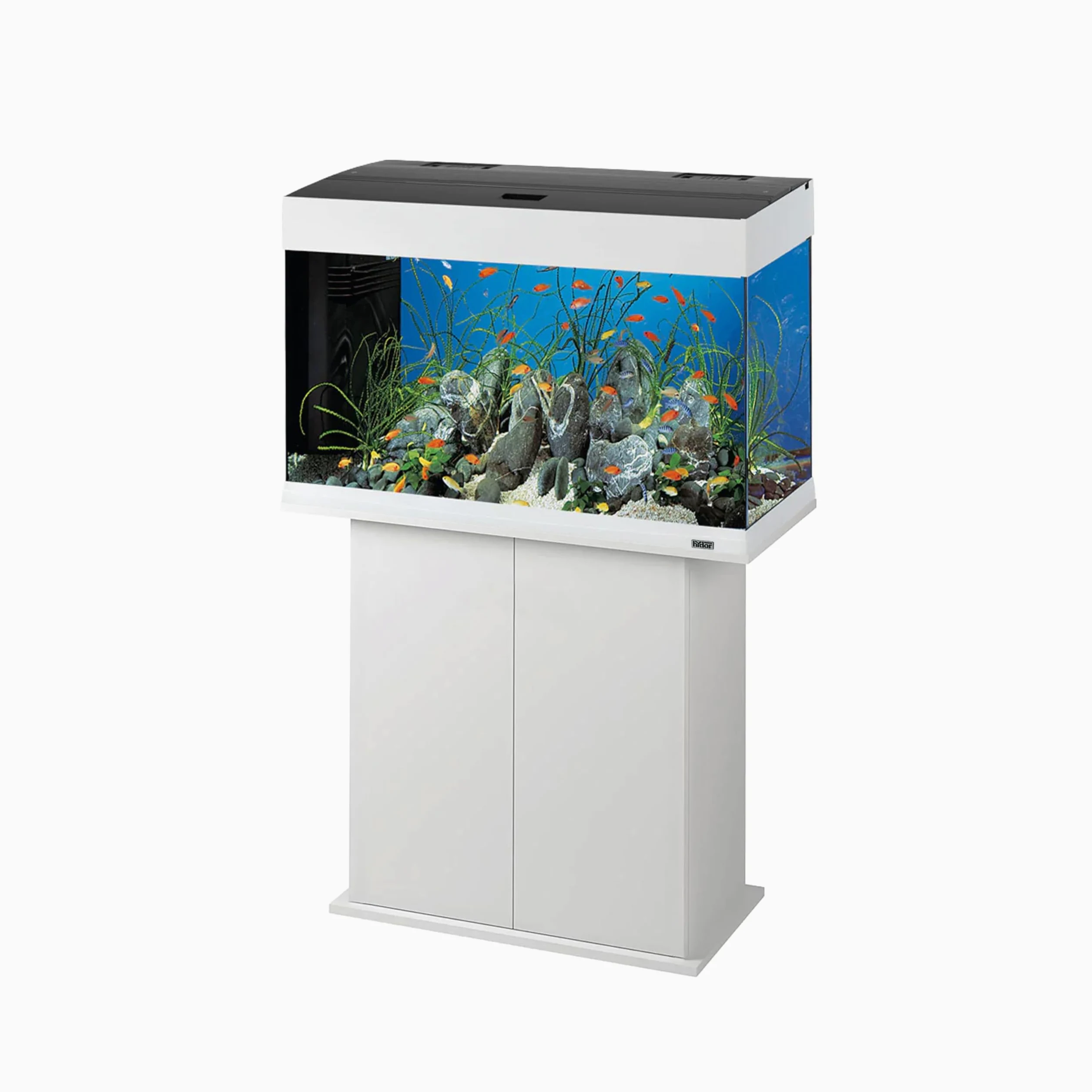 Ferplast Mobile supporto per acquario STAND DUBAI 80 con ante e ripiano, Piedini regolabili, Piano resistente all'acqua, 81 x 36 x h 73 cm, Legno Bianco