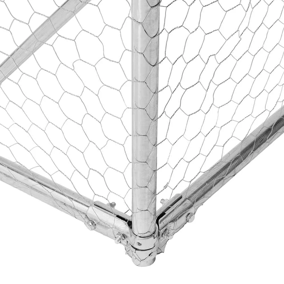 vidaXL Cuccia per Cani da Esterno con Porta 2x4x1 m in Acciaio zincato