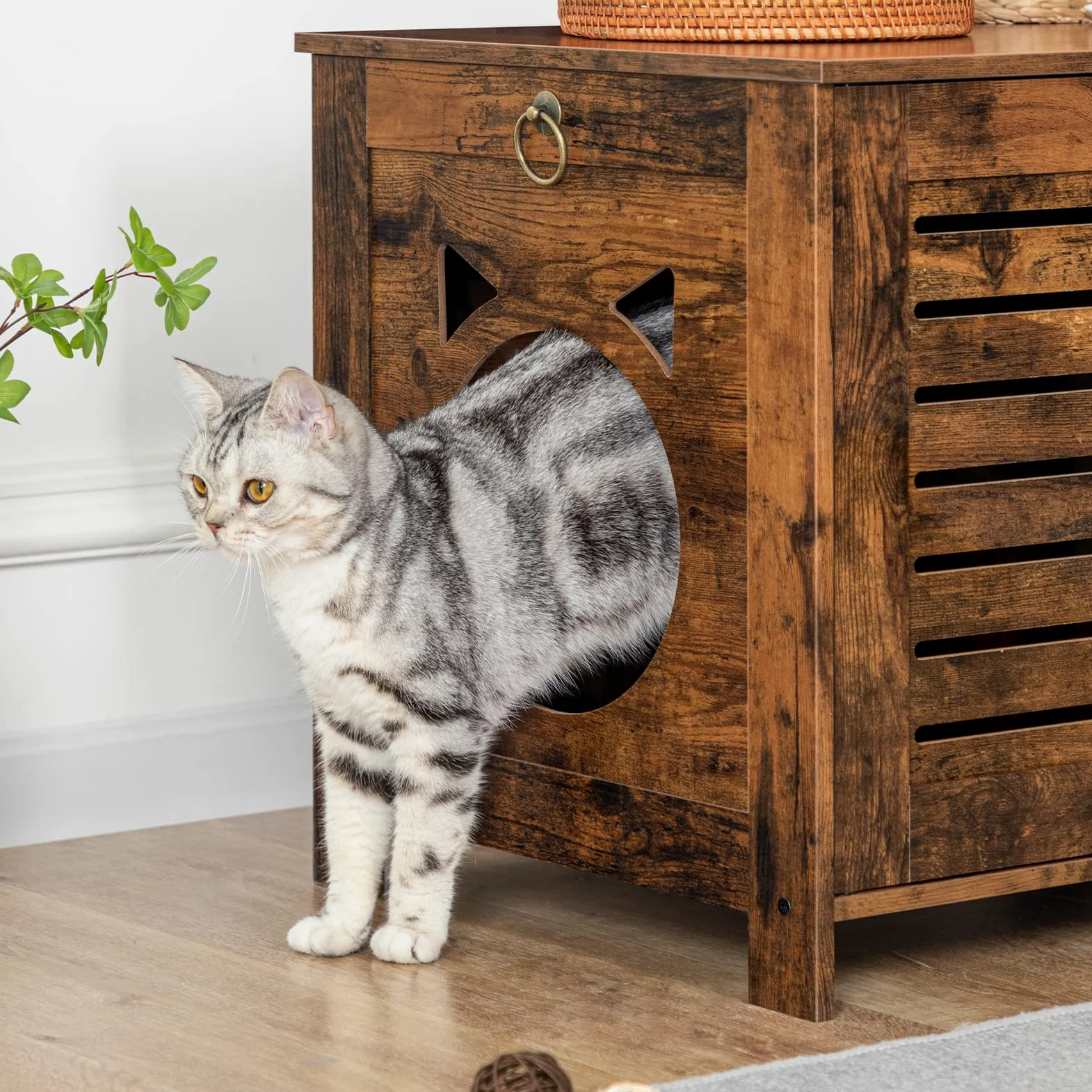 HOOBRO Casa di Toilette per Gatti Mobili per Animali Persiani EBF60MW01, 60 x 45 x 50 cm