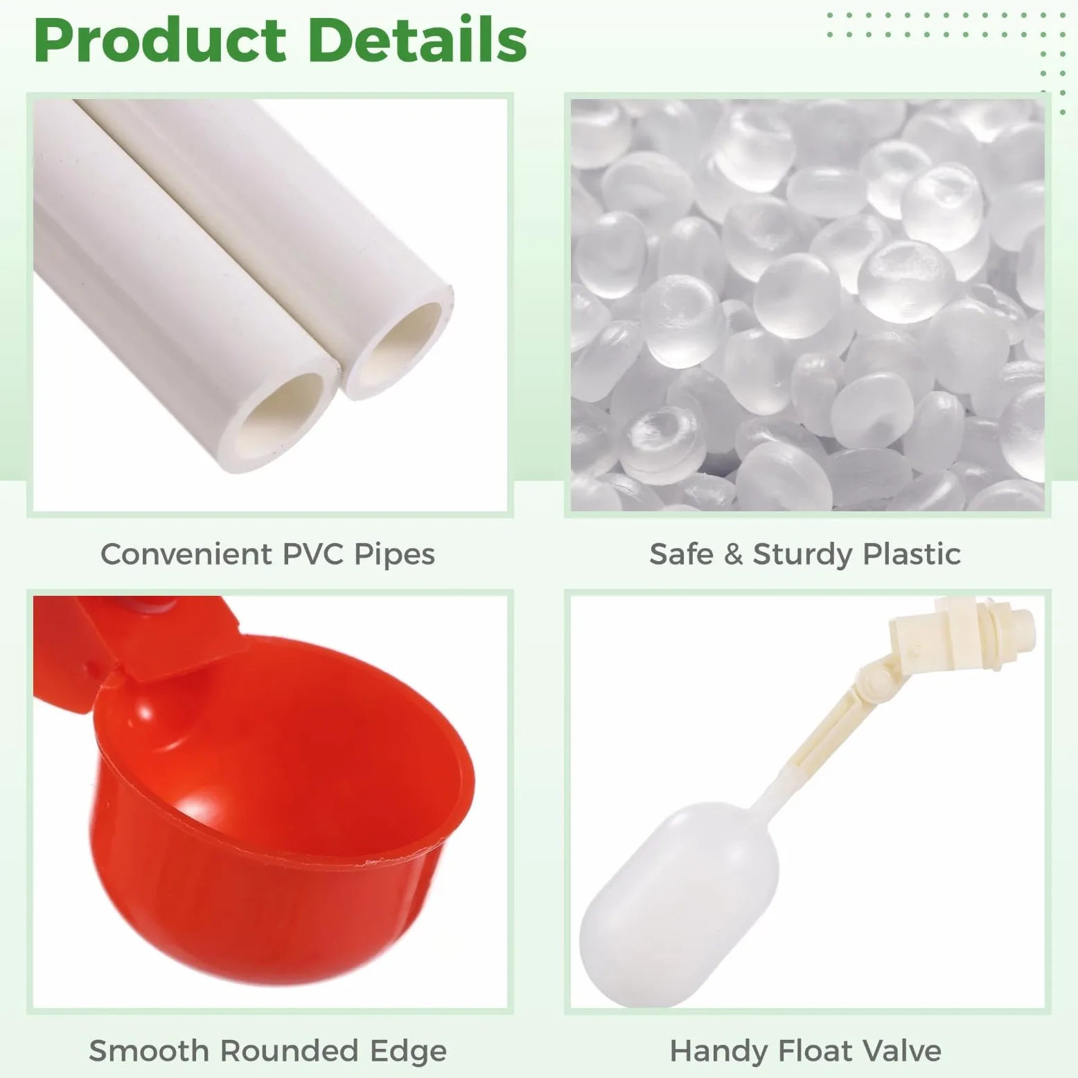 Sistema di irrigazione automatico completo per polli, tubi in PVC, tubi da giardino, valvola galleggiante, kit di tazze d'acqua a prova di perdite