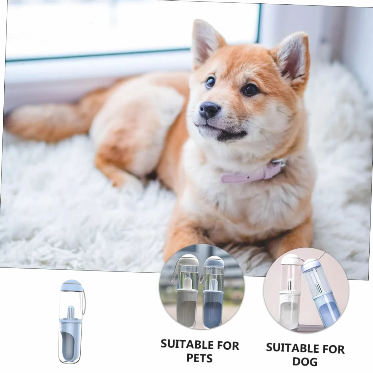 Beavorty Borraccia per Animali da 330ml, Design a U, Apertura Ampia e Uso Mano, di Perdite, per Gatti e Cani in Viaggio