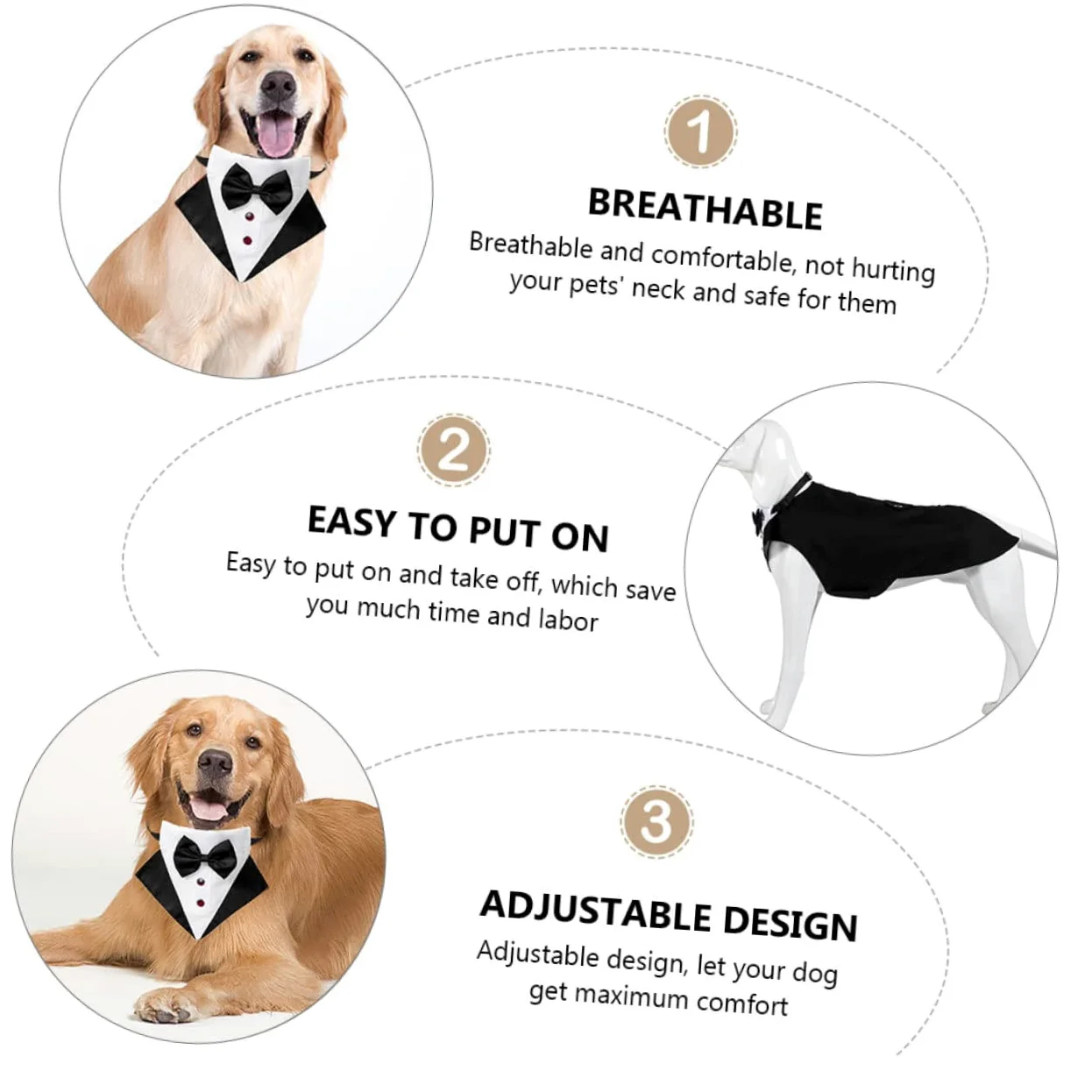 INOOMP 2sets Look Abbigliamento Formale Per Comprendente Un Bandana Cravattino Per Matrimoni e Speciali Costume è Facile Indossare Chiusura è e Accattivante Assicurando Per e Cerimonie