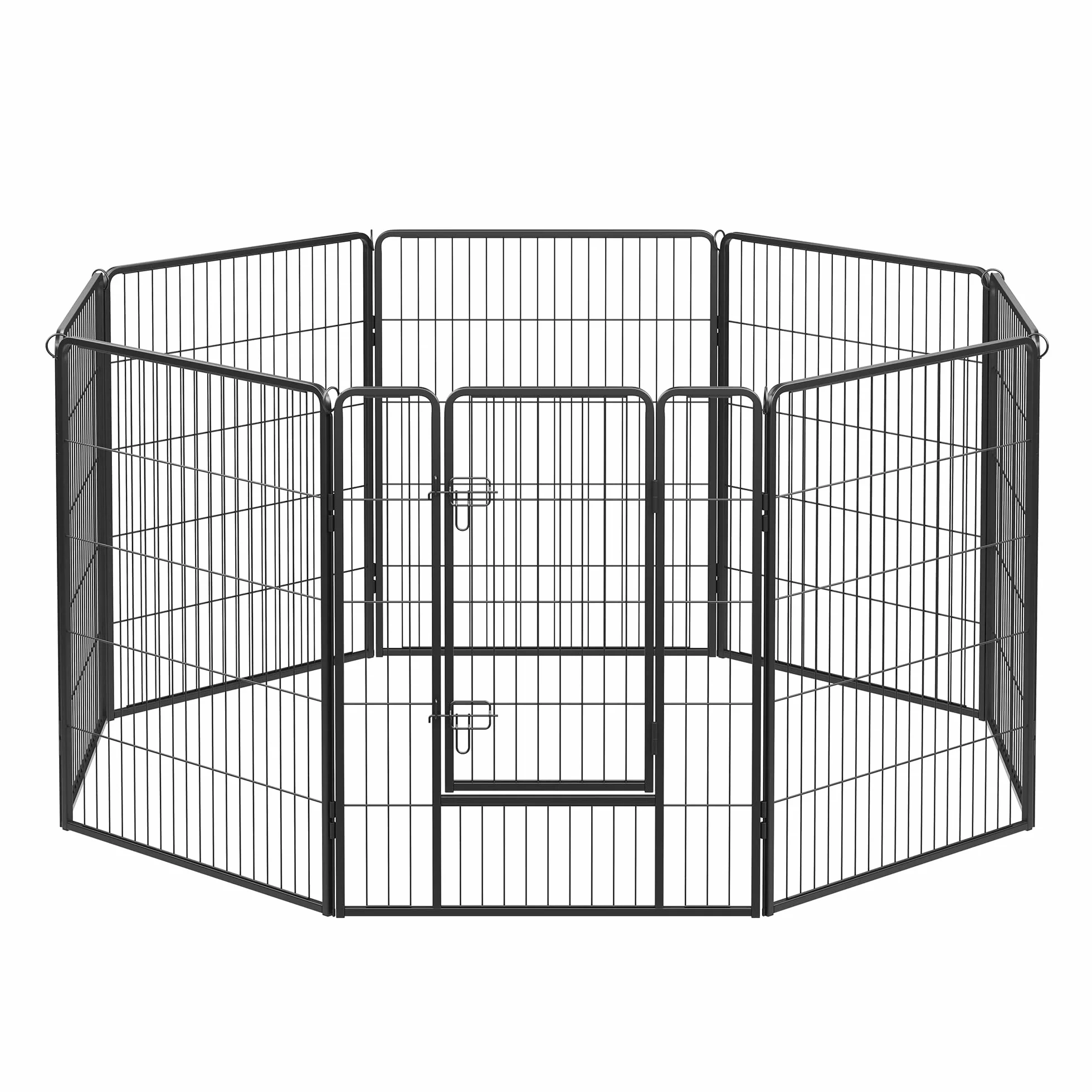 Feandrea Recinto per Animali Box per Cani, 8 Pannelli 77 x 100 cm, Nero PPK81H