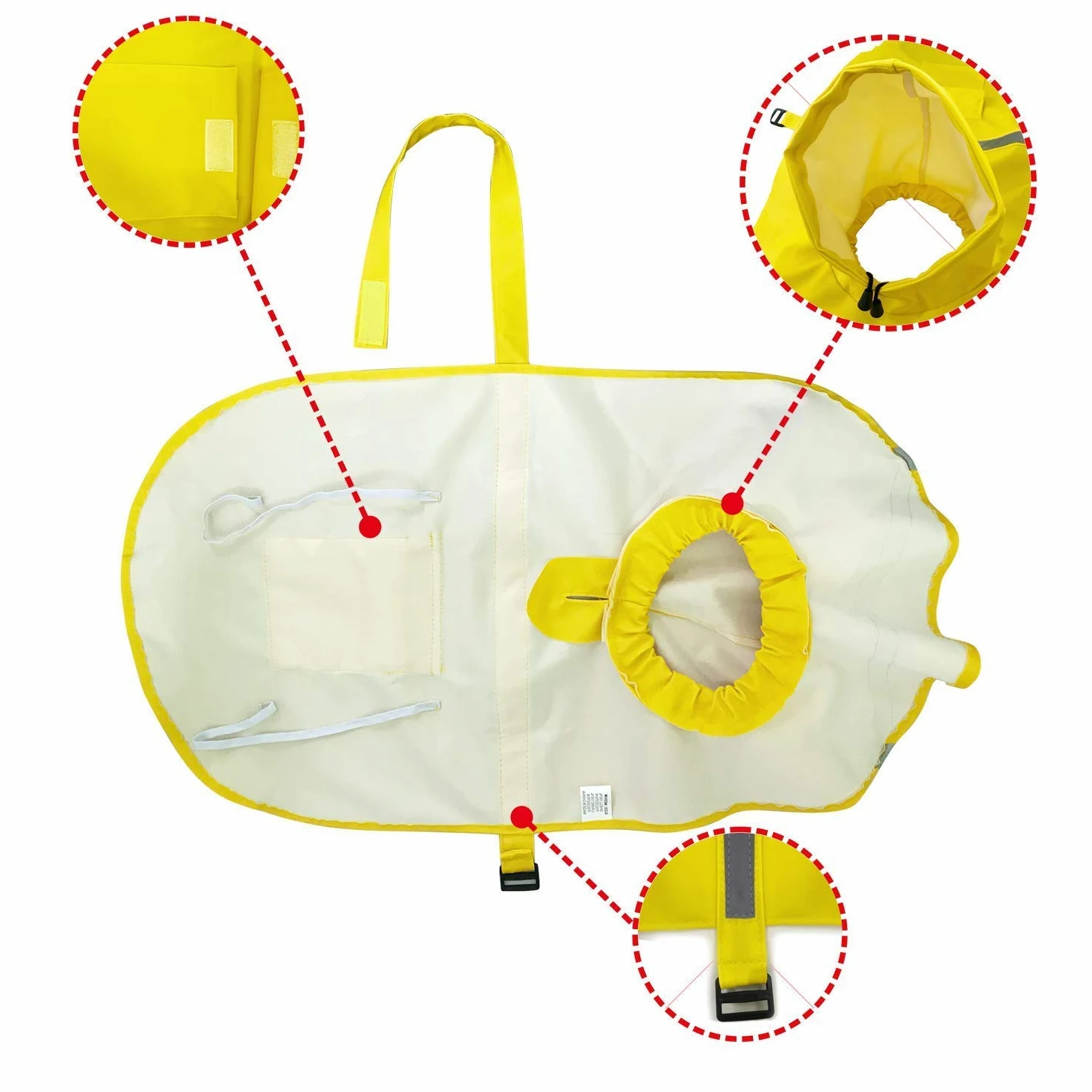 Impermeabile per cani, cappotto per cani da compagnia impermeabile regolabile, impermeabile di sicurezza antivento, impermeabile traspirante per cani di piccola, media e grande taglia (Yellow S)