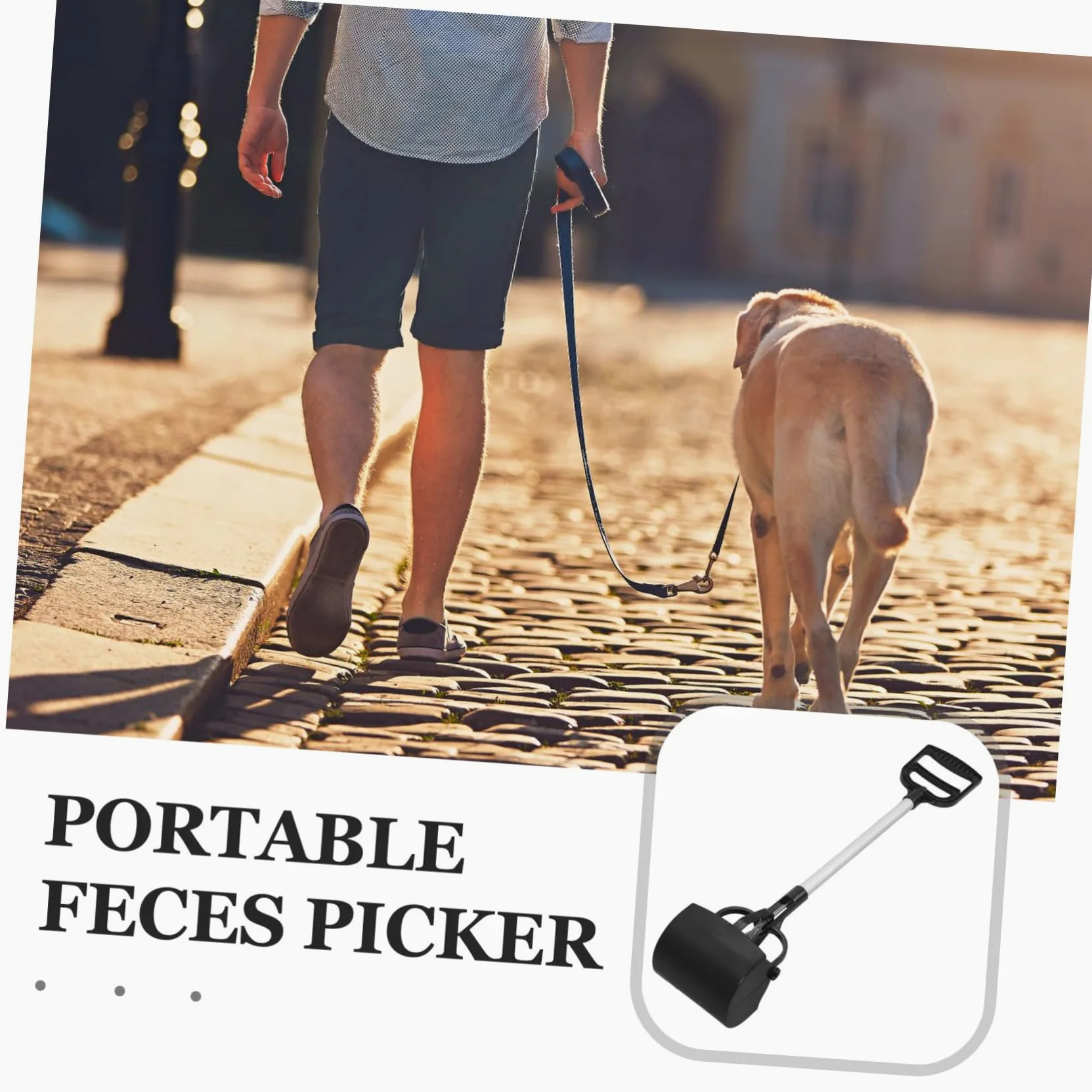 POPETPOP 1pezzi Raccoglitore Escrementi Animali Domestici Manico Lungo Paletta per Feci di Cane e Pinza per Escrementi di Gatto Strumento Portatile per Pulizia