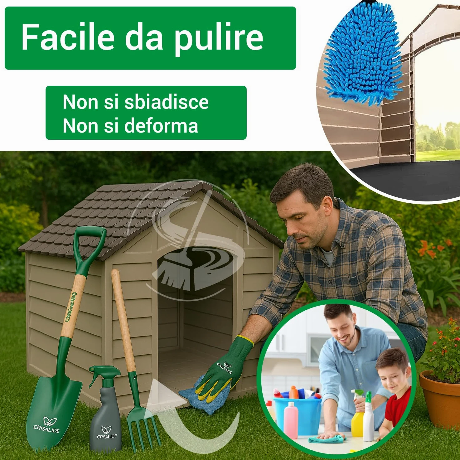 Crisalide® - PawsPalace Cuccia Per Animali, 2 Dimensioni, Facile Da Lavare, In Resina PVC, Facile Da Assemblare, Super Resistenze, Taglia Medio/Grande, Cuccia per Esterni (Large)