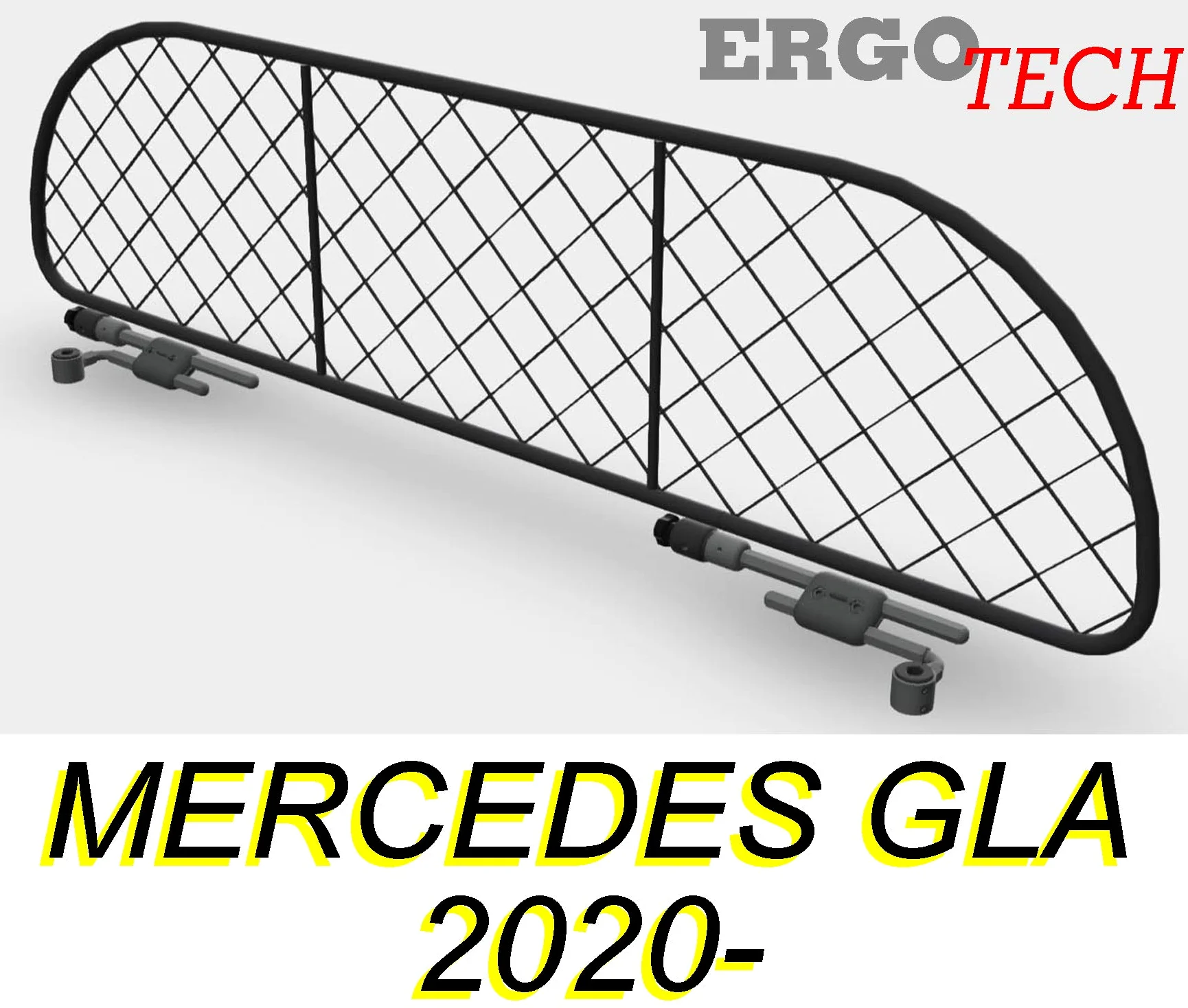 ERGOTECH Divisorio Griglia Rete Divisoria per Mercedes GLA (dal 2020 in Poi) RDA65-XS, per Trasporto Cani e Bagagli