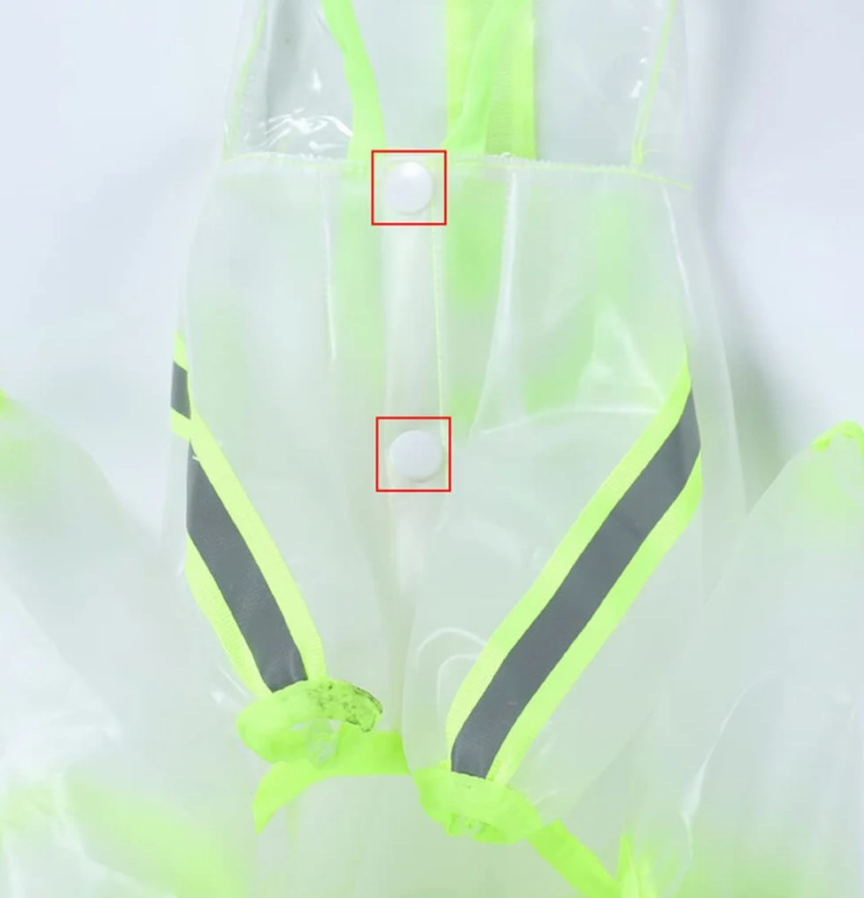 Impermeabile for Cani con Cappuccio a Quattro Zampe, Impermeabile, Riflettente, Trasparente, Fluorescente, for Cani.,Impermeabile per Cani(Green,M)