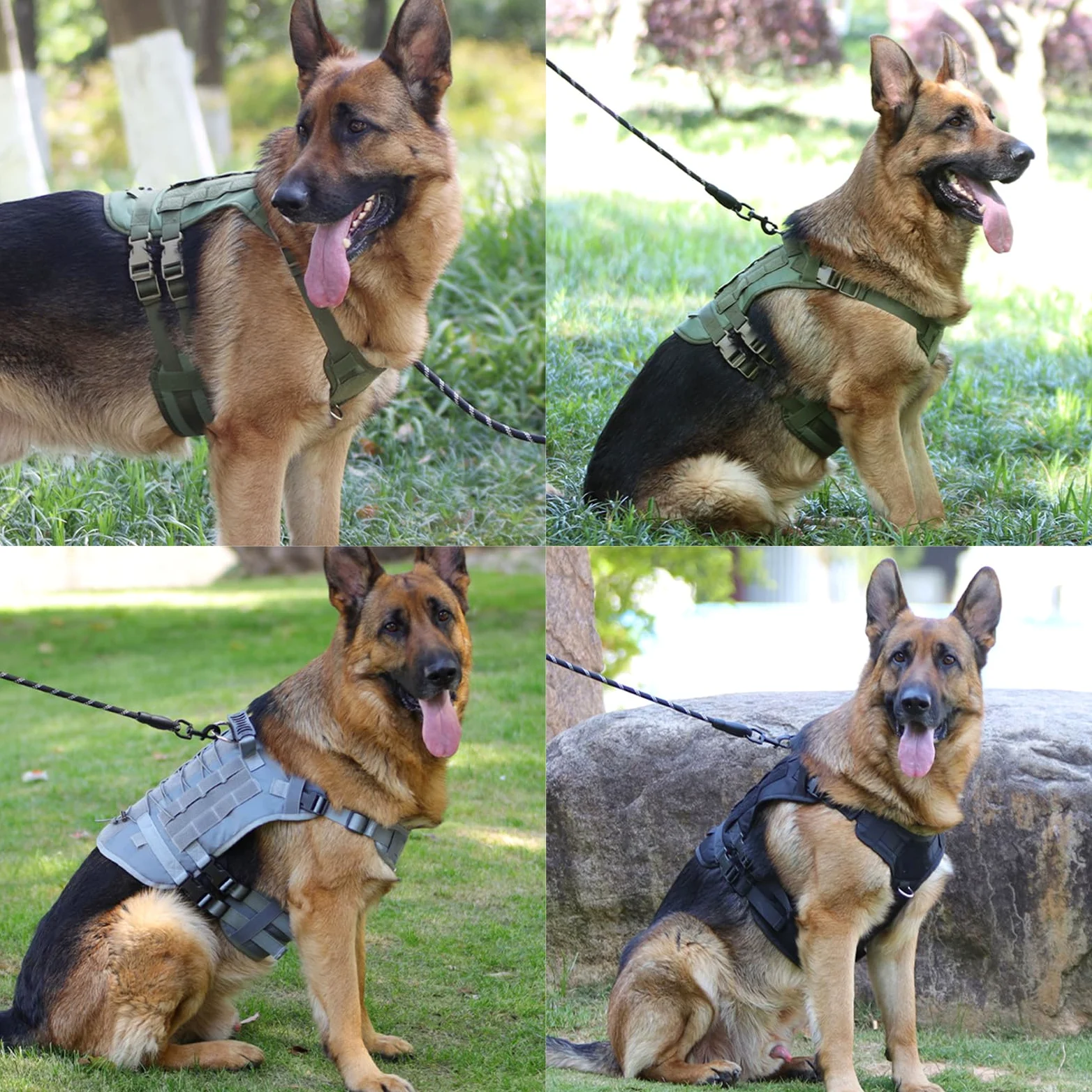 Robusta pettorina per cani in tessuto Oxford di grandi dimensioni con strisce riflettenti per migliorare la visibilità notturna e una facile regolazione gilet riflettente per cani