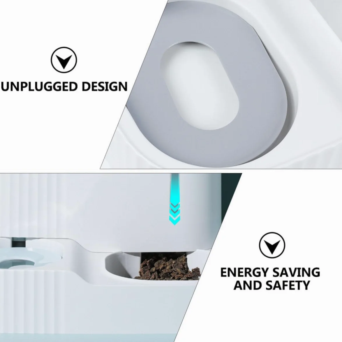 Distributore Automatico Cibo e Acqua Staccabile per Animali Domestici, Alimentazione e Abbeveraggio a Gravità Abs e Pet, 3l + 0,85l Colore Casuale per Cani e Pet