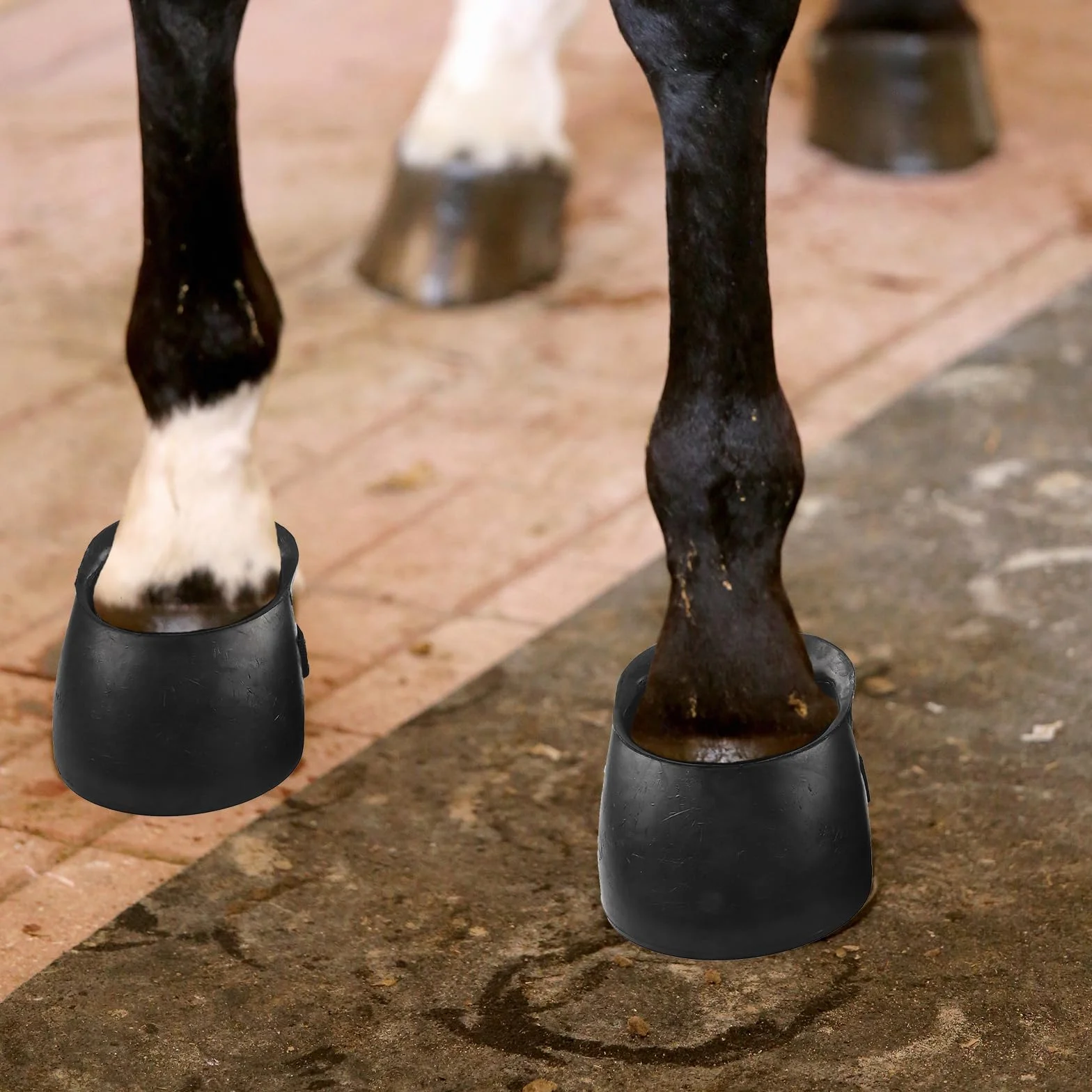 1 Paio Stinchi per Zoccoli di Cavallo, Parastinchi per Zoccoli di Cavalli, Stivali per Cavalli in Gomma, Scarpe Protettive per Zampe, Progettate per Offrire Supporto Antiscivolo e Lesioni (L)