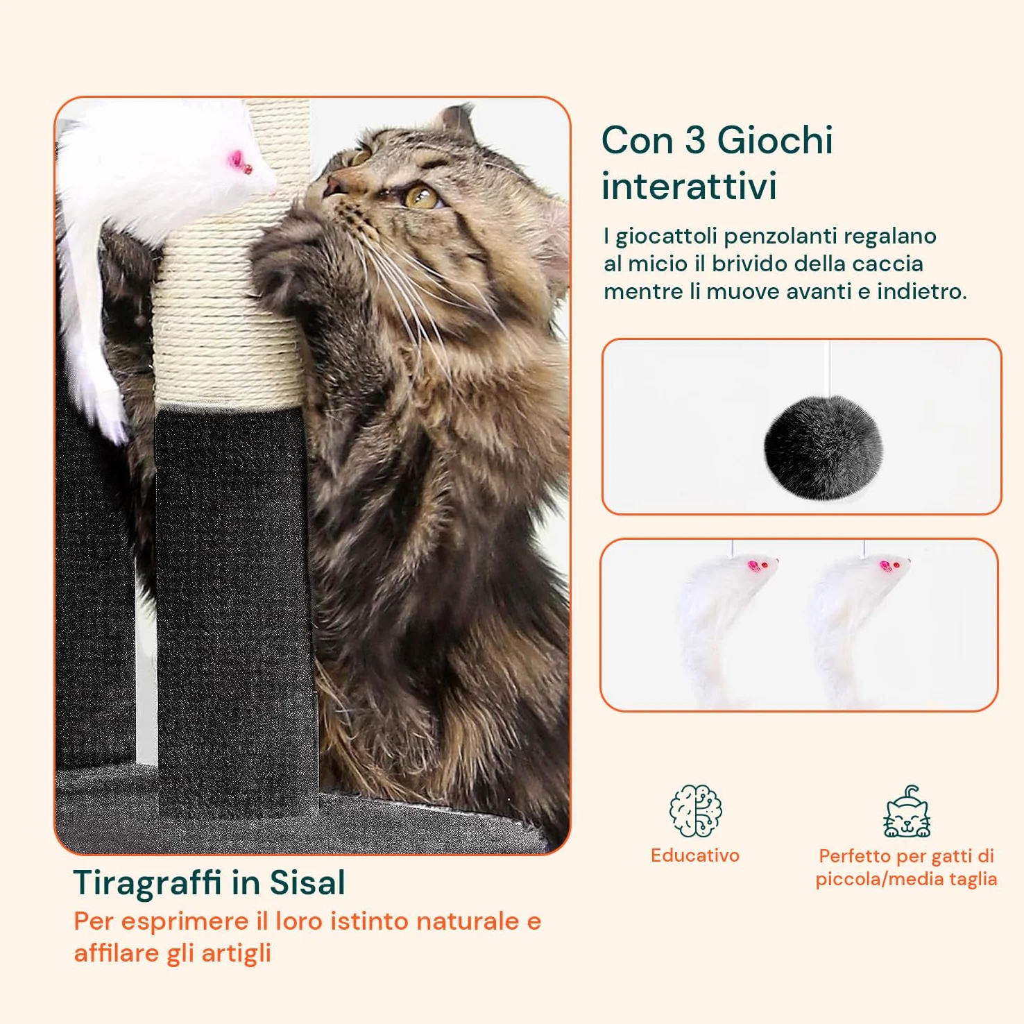 Tiragraffi XXL 170cm con Doppia Cuccia per Gatti Adulti, Albero Giochi in Sisal e Peluche, Piatteforme Relax, Ampio e Sicuro per il Massimo Divertimento dei Gatti Nero