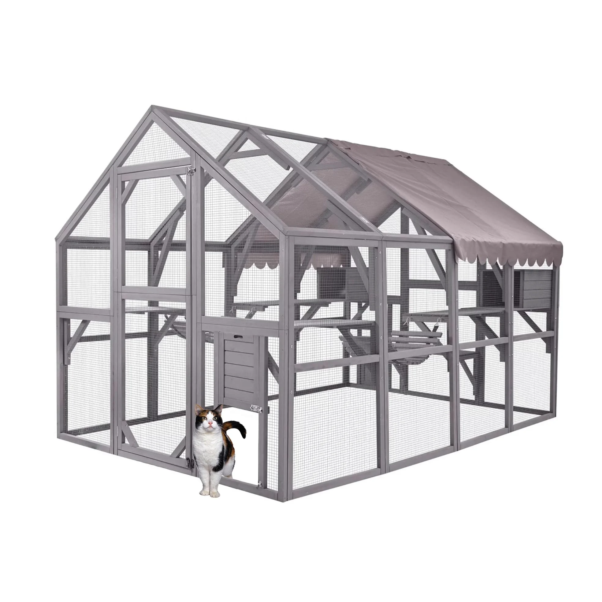 MaxxPet Grande Gabbia - Gatti - Voliera per gatti - Alloggiamenti per gatti - 280x188x188 cm