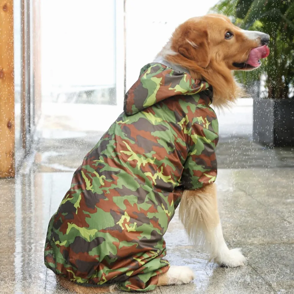 Il cappotto da pioggia del cane, Impermeabile for cani di grandi dimensioni, regolabile, impermeabile for animali domestici, giacca antipioggia leggera con cappuccio e for(6xl)
