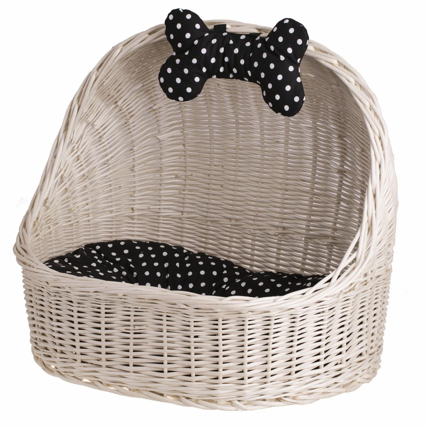 Katzenkorb 497 Cestino per Cani e Gatti in Vimini, Crema_Beige, 60 x 46 x 48 cm