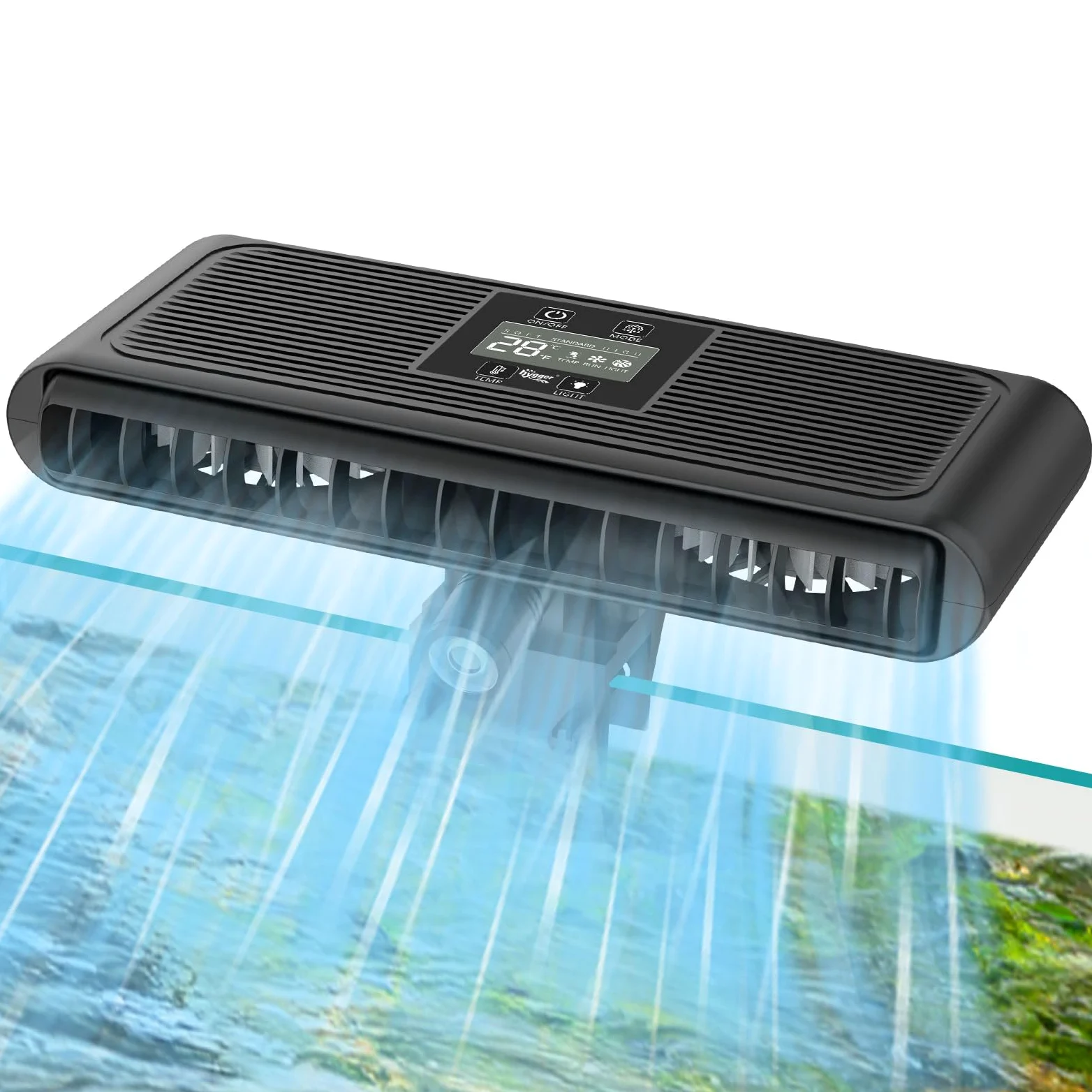 hygger Ventola refrigerante per acquario, controllo automatico della temperatura, ventola di raffreddamento per acquario con temperatura regolabile e 3 velocità del vento, raffreddamento silenzioso