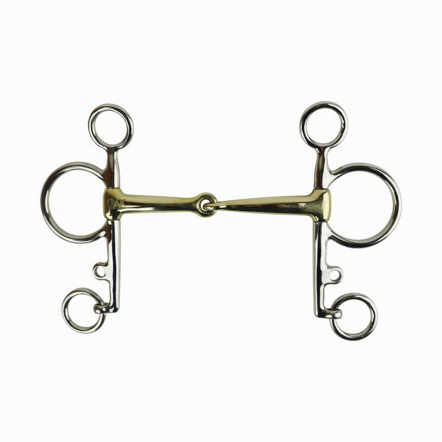 AK Pelham - Morsi da equitazione con giunto singolo con punta in argento tedesco Horse Bits AKRS-2613 (5.75'', German/Silver)