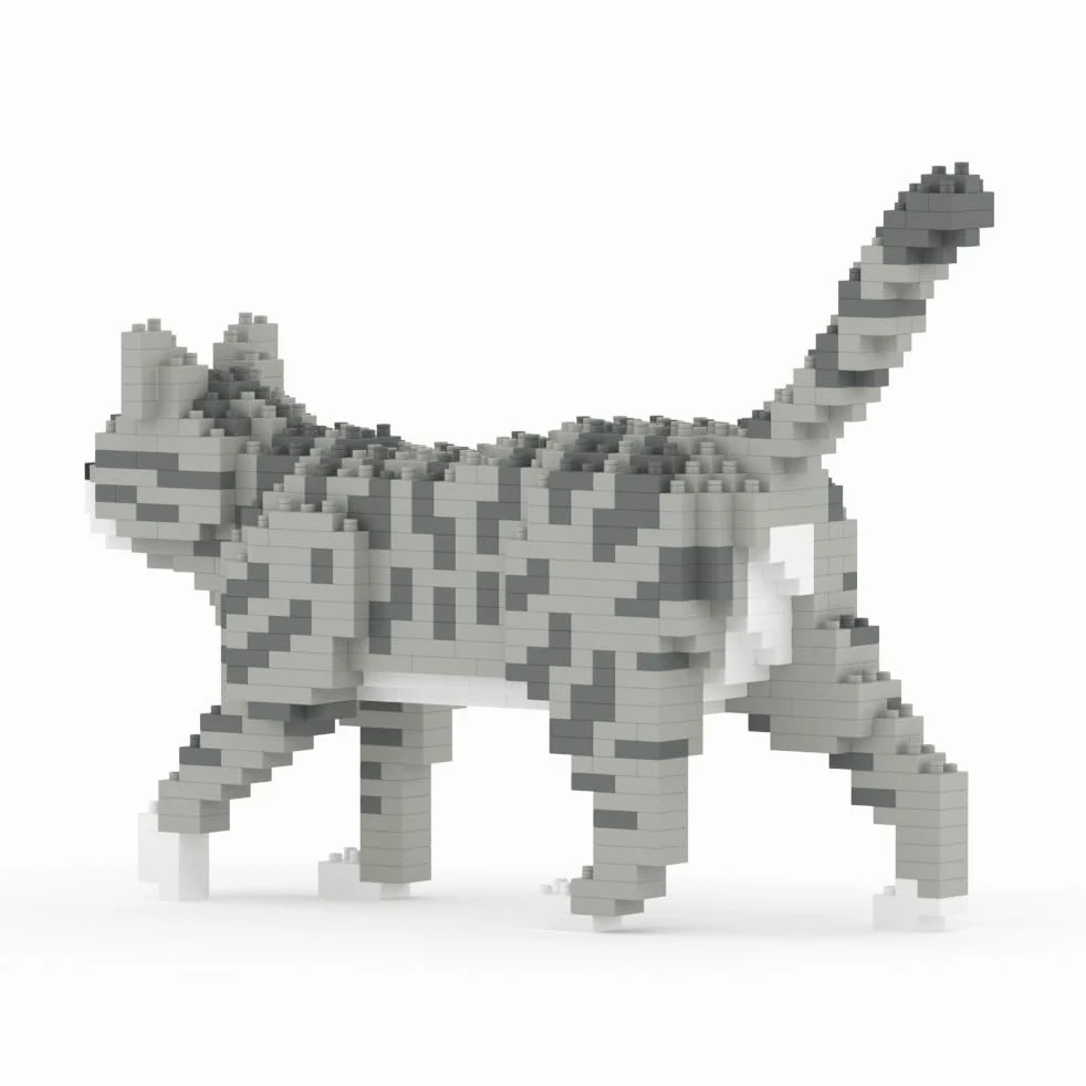 JEKCA Bricks Grey Tabby Cat Mini 01S ST19CM04