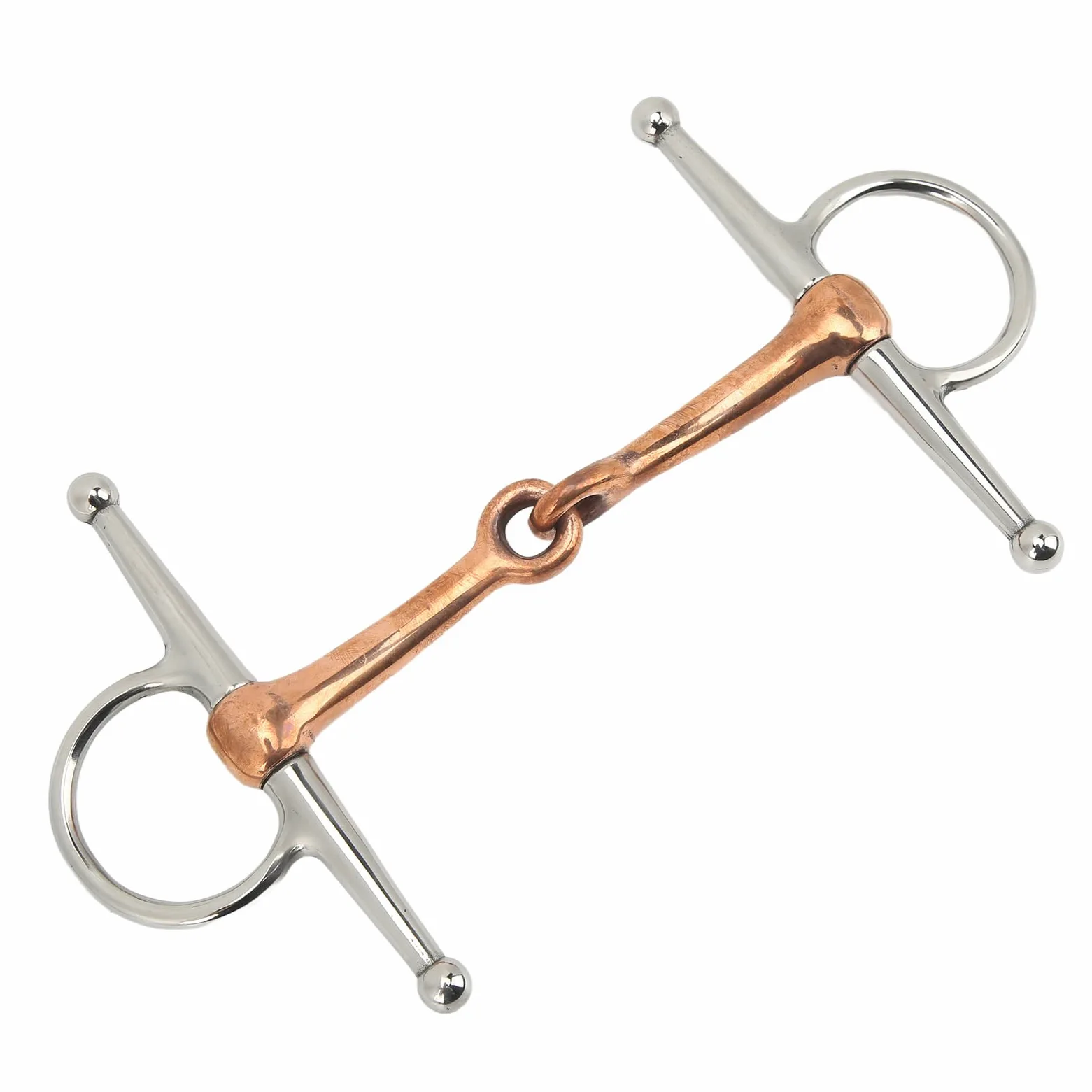 Filetto per Guancia Piena per Cavallo, Filetto per Cavallo da 125 Mm, Filetto per Cavallo con Bocca in Acciaio Inossidabile, Anello Sciolto per Cavallo in Rame, Filetto per Cavallo da Masticare