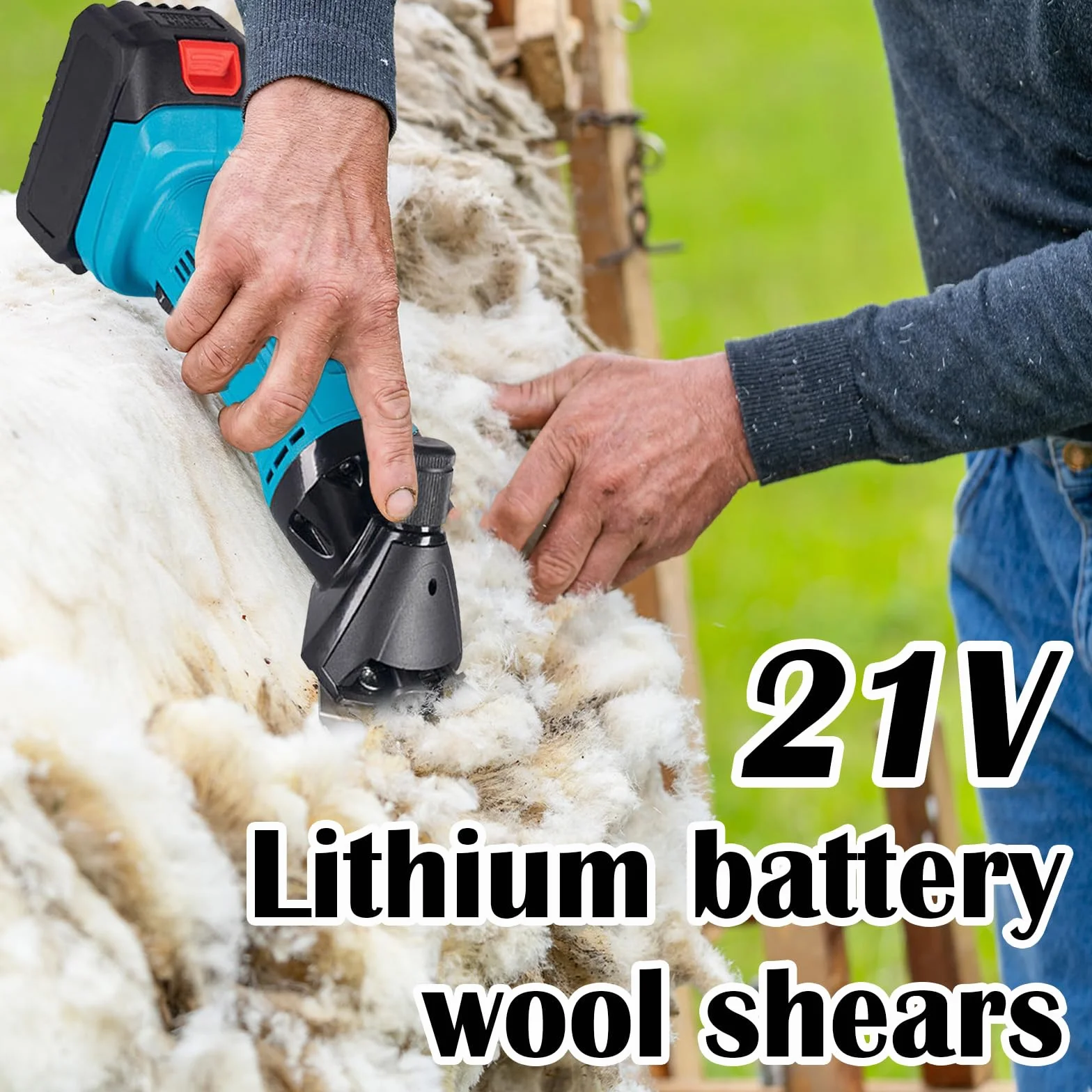 Tosatrice per Pecore, 3000 Mah Professionale Tosatrice per Pecore Tosatrices Elettrica A Batteria 6 Velocità Regolabili con 2 Batterie per Pecores Capre Alpaca E Bovini (13 Denti Dritti )