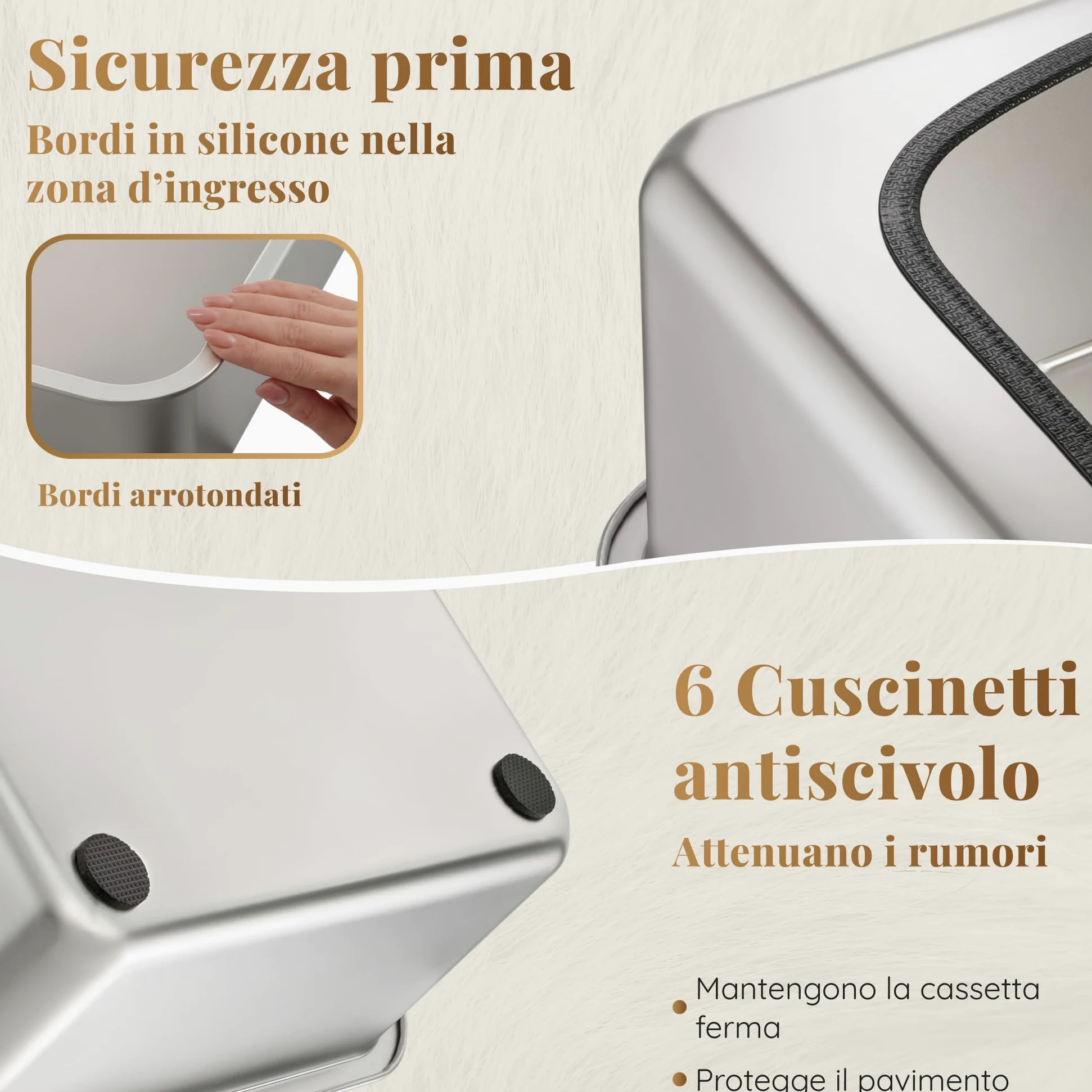 Lettiera Acciaio Inox – Inodore e Antiaderente – La Cassetta Gatto Inox XXL – Capacità 38L – Lettiere in acciaio per gatti – Con Paletta e Tappetino per Lettiera – 60 × 40 × 32 cm