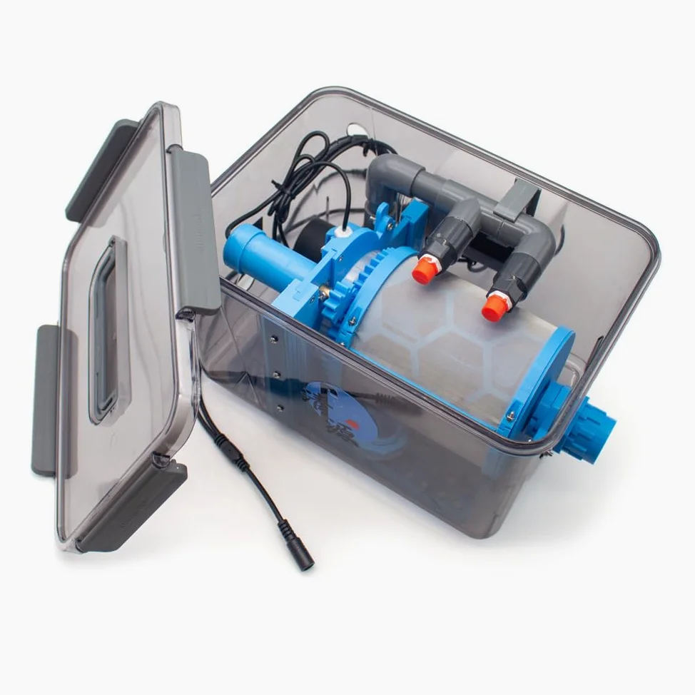 Filtro a Controlavaggio Automatico 110-220 V, Microfiltro a Tamburo Rotante per Laghetti e Acquari, Rete in Acciaio Inox a 200 Mesh