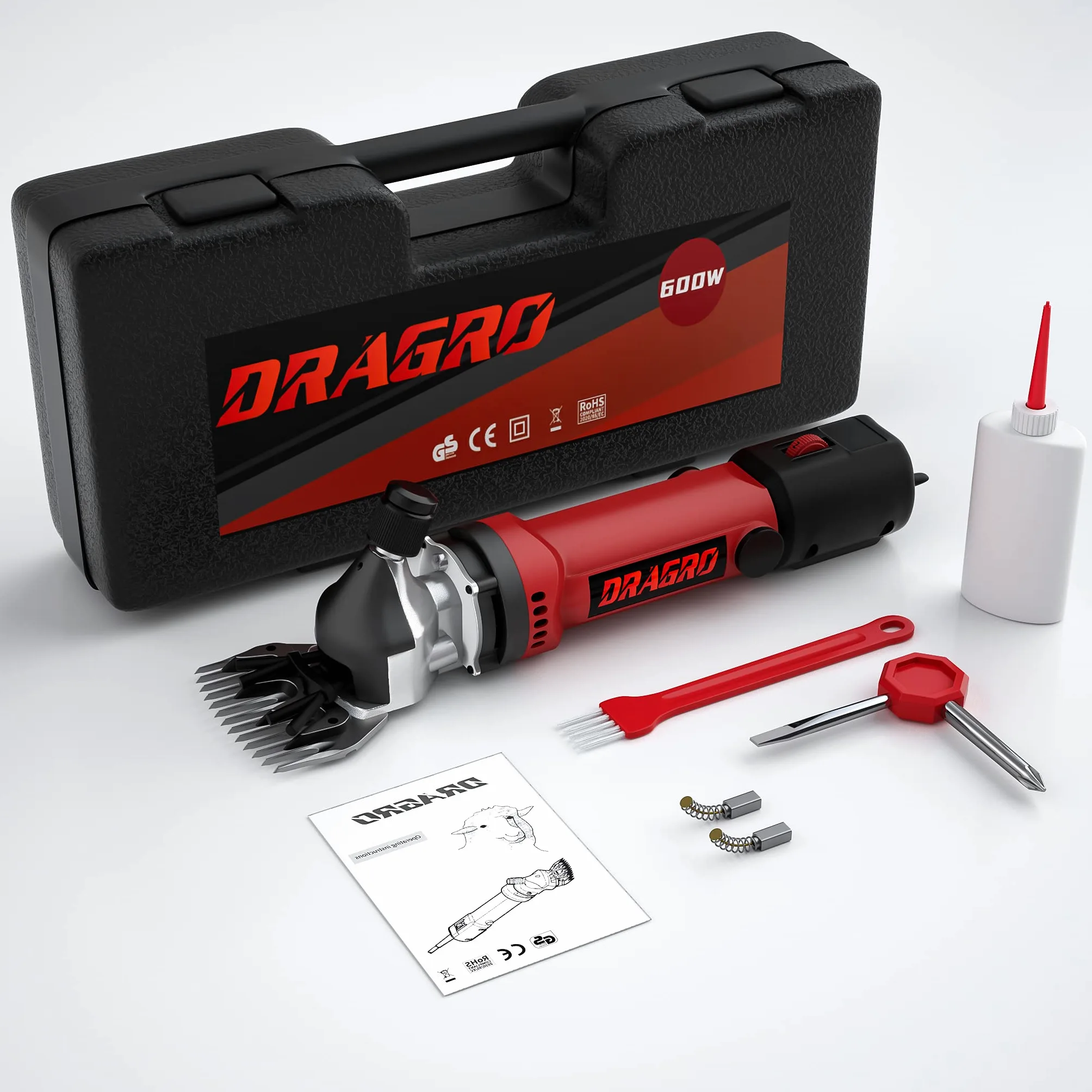 Tosatrice per pecore da 600 W, tosatrice professionale per animali, kit per la toelettatura del bestiame da fattoria, tosatrice elettrica resistente, per animali a pelo spesso (tosatrici per