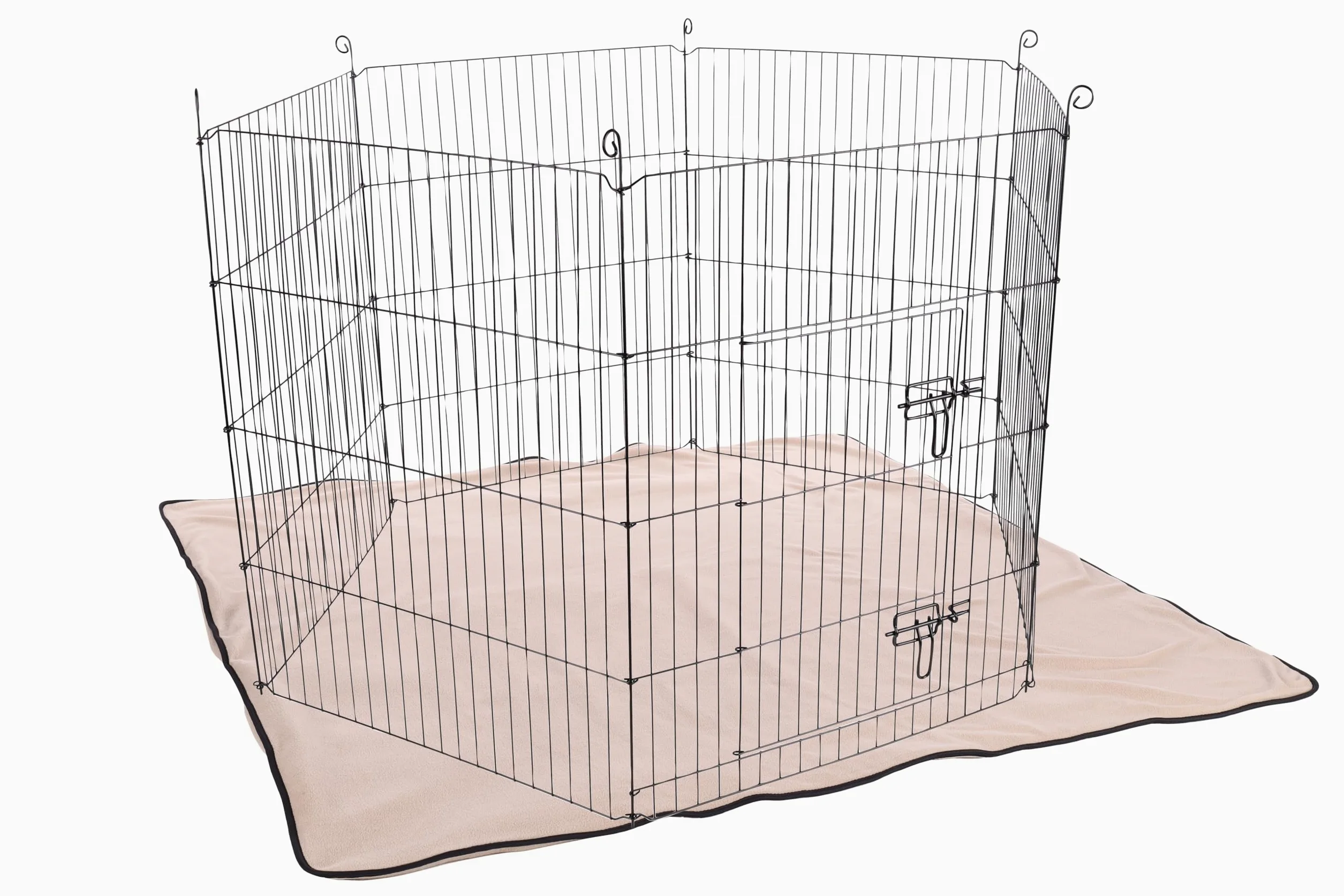 Flamingo Gabbia Criceto - Tappetino Assorbente Taupe 125x125x0,4 cm - Tessuto 3 Strati - Asciugatura Rapida - Lavabile 40°C - Senza Polvere - per Conigli e roditori