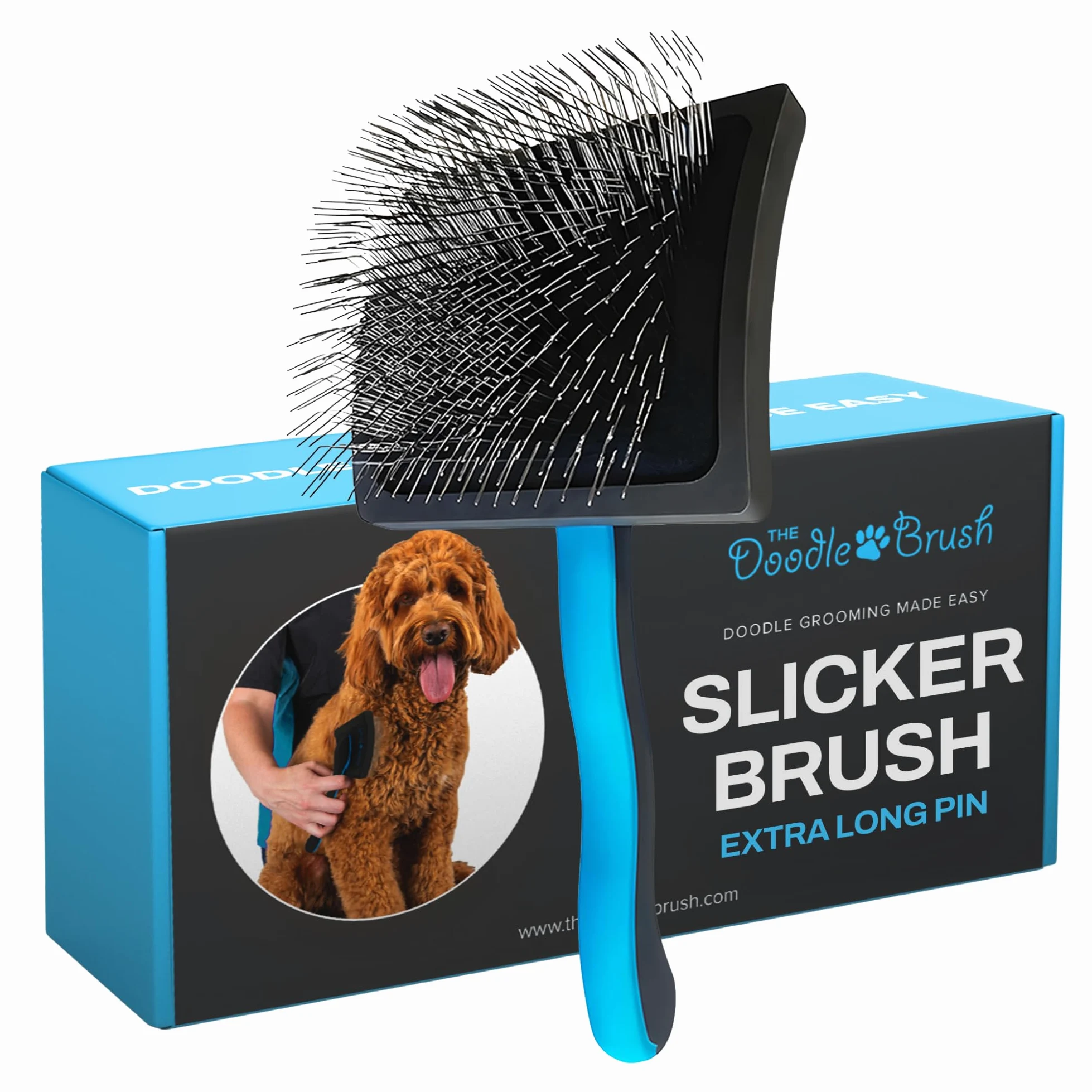 The Doodle Brush Spazzola Lisciante per Cani, Spazzola per Doodle, Goldendoodle, Barboncini, Labradoodle, Districante per Nodi, Grooming Senza Grovigli per Toelettatura a Pelo Lungo