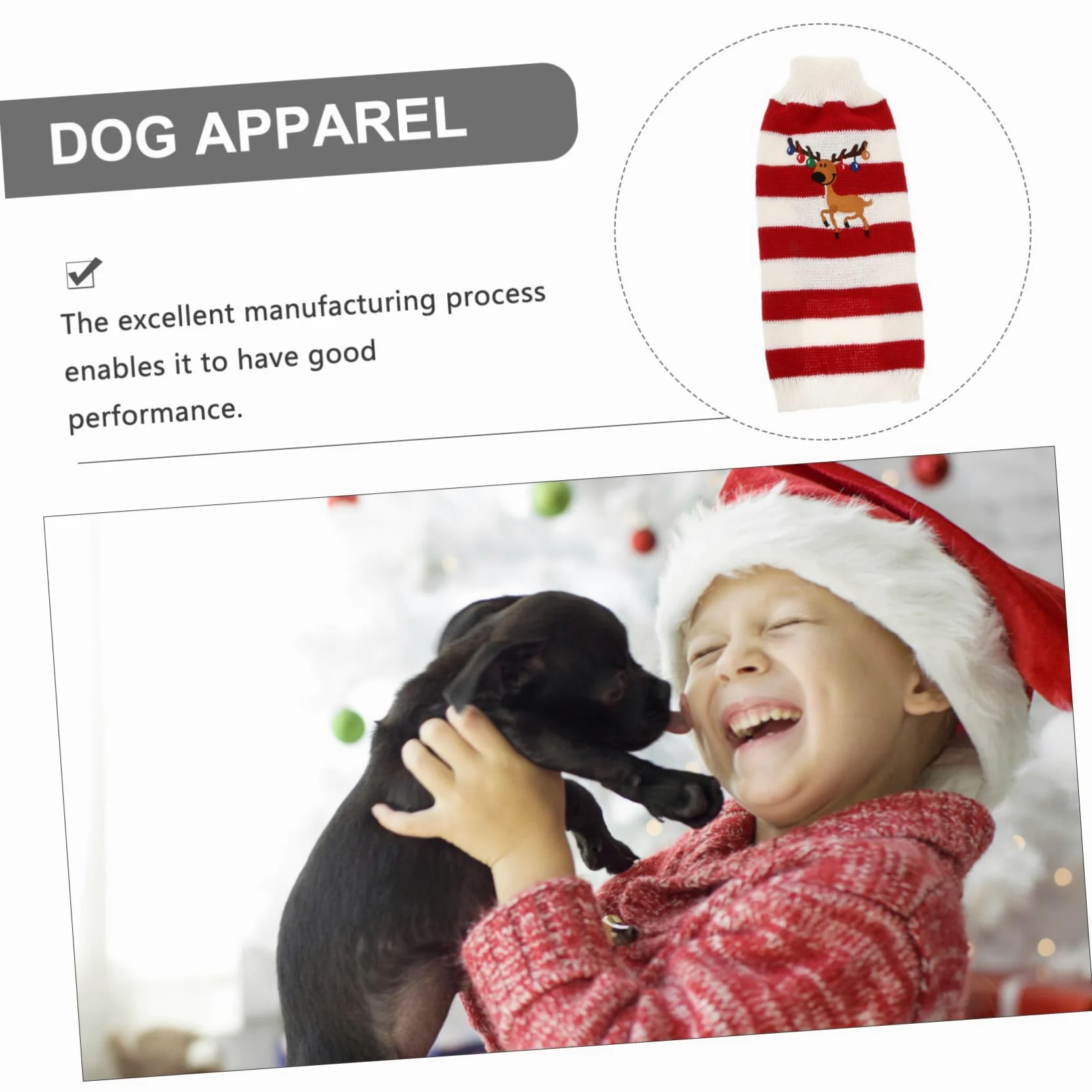 POPETPOP Maglione per Cani Invernale Forma di Alce per Animali Domestici Vestito Natalizio Senza Bottoni o Cerniera per Cani