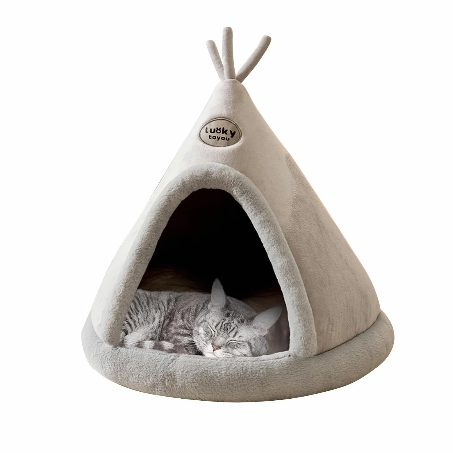 Galatée Letto a Grotta Per Gatti, Comodo Teepee Per Animali Domestici, Casa Per Gatti e Letto Per Gattini Per Le Vacanze Di Animali Domestici, Tenda Accogliente e Calda Per Cani e Gatti(M, Grigio)