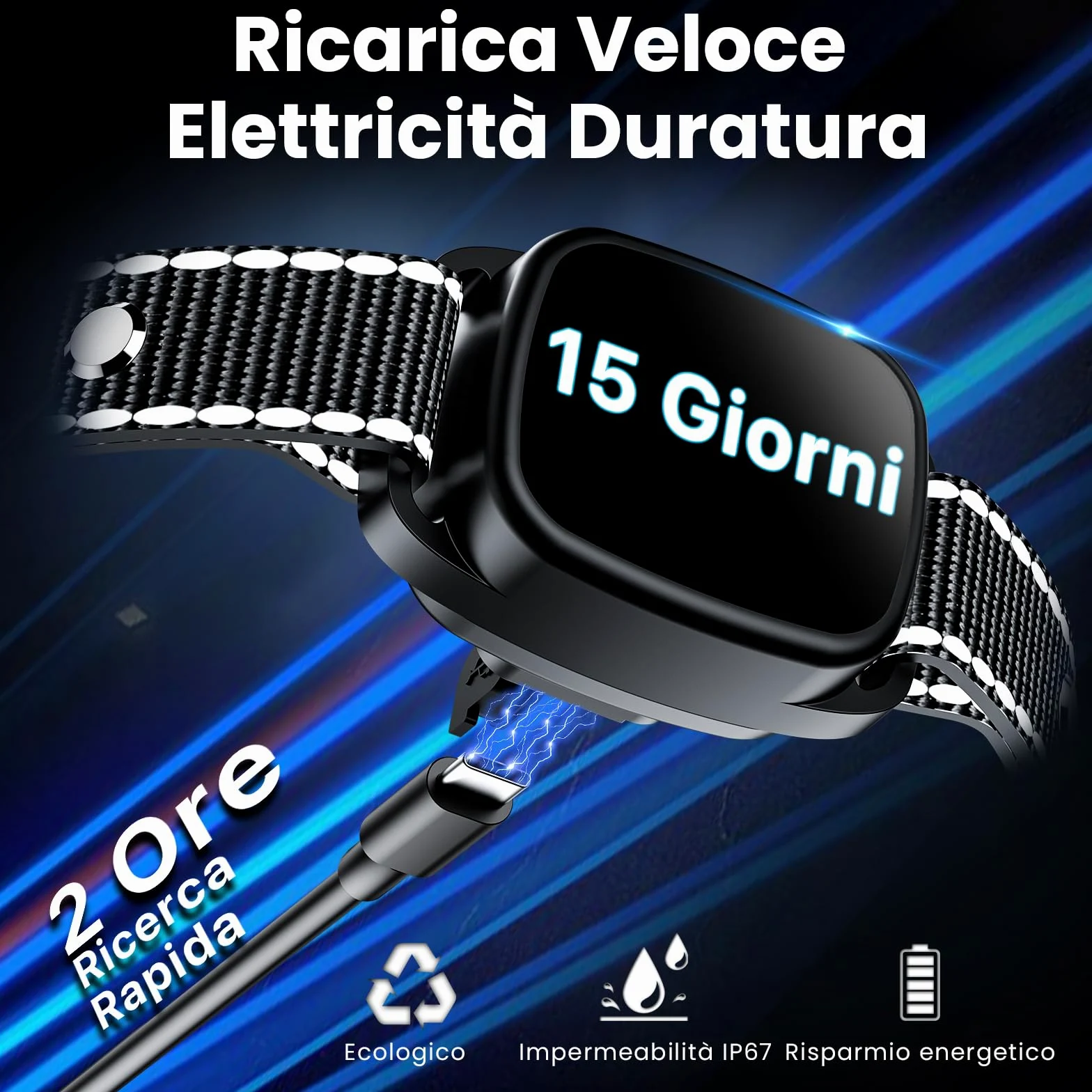 Collare Antibark per Cani, Modalità Suono/Vibrazione/Vibrazione Forte, Rilevamento Intelligente dei Guaiti, Ricaricabile, Impermeabile IP67, per Cani Piccoli e Grandi (Nero)