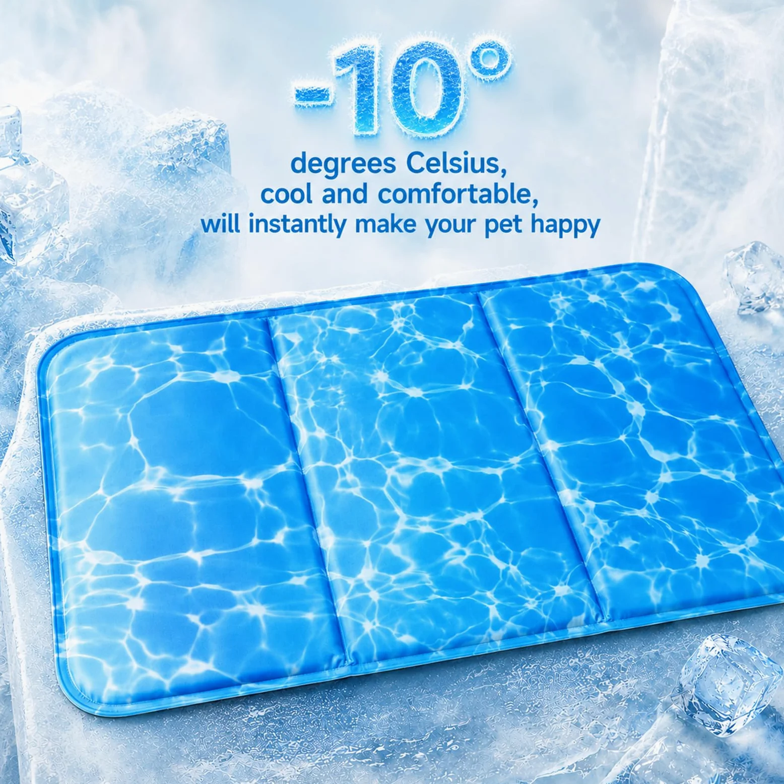 Tappetino Refrigerante Cane 80 x 120 cm, Materassino Fresco per Cani e Gatti in Oxford 300D e PVC, Pieghevole e Resistente all’Acqua per Casa, Auto e Cuccia