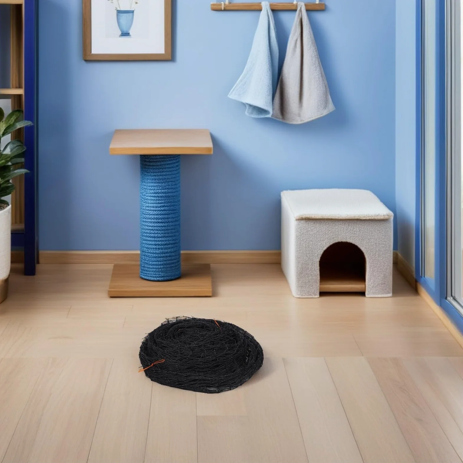 Rete di Protezione per Gatti da Balcone Nera 9, 8x13, 1 | Maglia Multifunzione Anti-caduta, Pe Filo D'acciaio, per Balcone e Outdoor