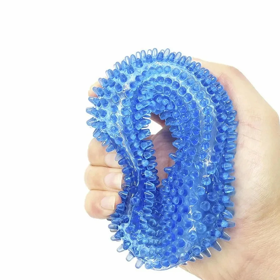 Giocattoli per cuccioli, Giocattoli for cani, giocattolo interattivo da masticare con cigolio, resistente ai morsi, spina e denti aguzzi, 4 pezzi, rosso(Green)