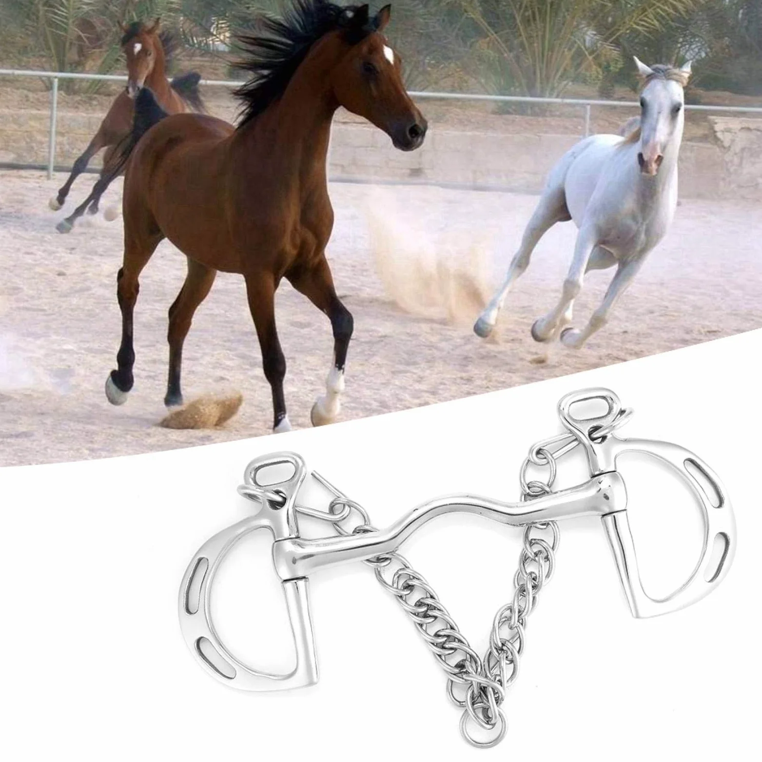 Morso a Bocca di Cavallo, Masticare Cavallo Portatile in Acciaio Inossidabile, morso Pelham a Bocca di Cavallo Solido per(Horse's Mouth is 125 mm Long)