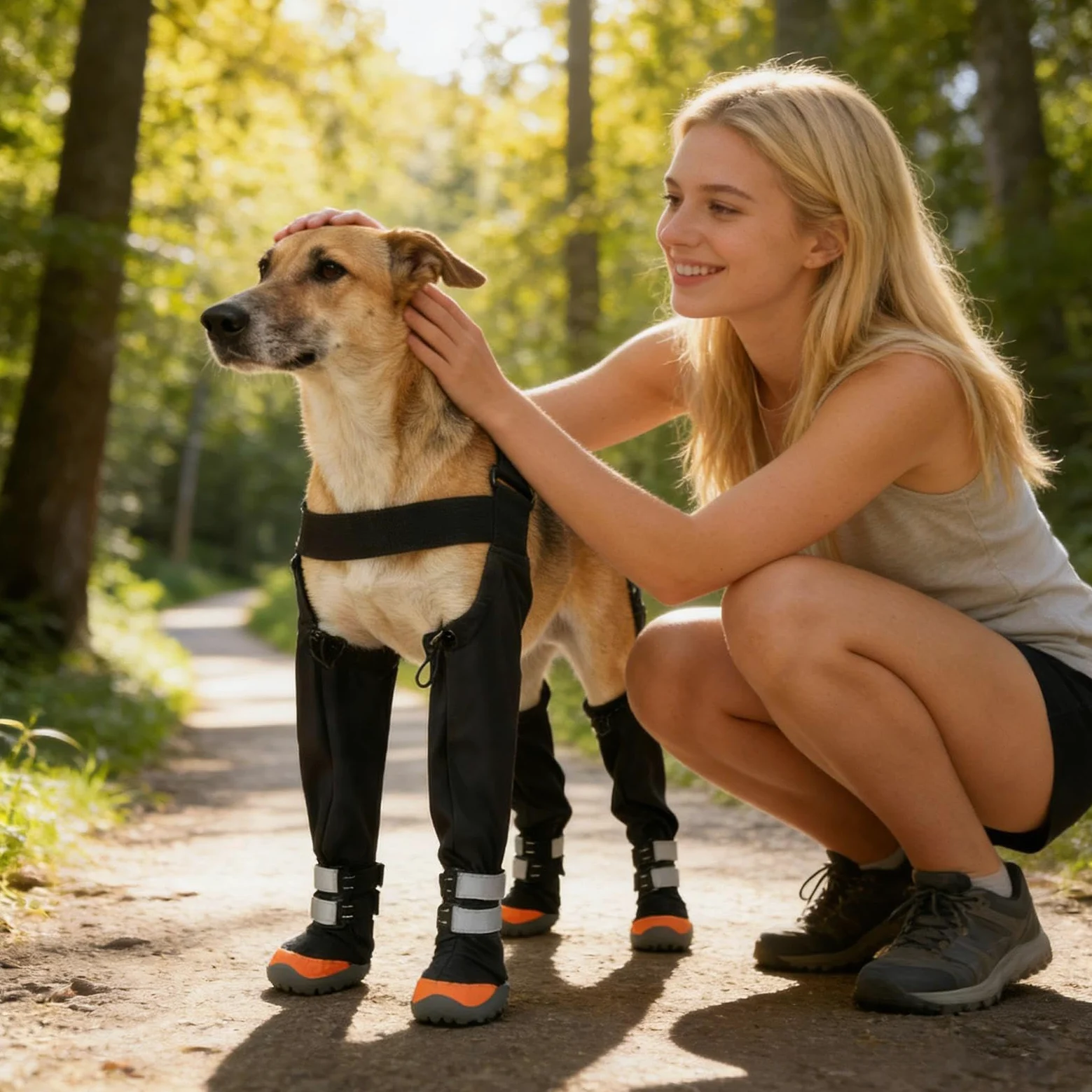 Stivaletti Regolabili per Cani Proteggi Zampe Impermeabili | Pantaloni da Neve Antiscivolo Regolabili con Striscia Riflettente Passeggiate Invernali su Neve e All'aperto