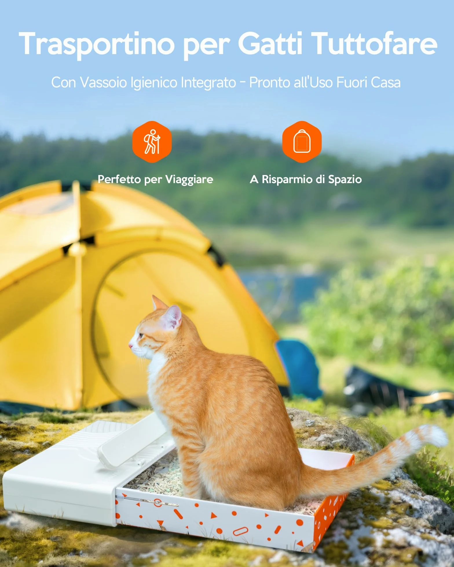 Zaino per Gatti con Portalettiera, Pawmee x Sensej, Portatile e Salvaspazio, Zaino Espandibile con Rete Traspirante, per Gatti Fino a 8kg, Ideale per Viaggi, Escursioni, Black Green