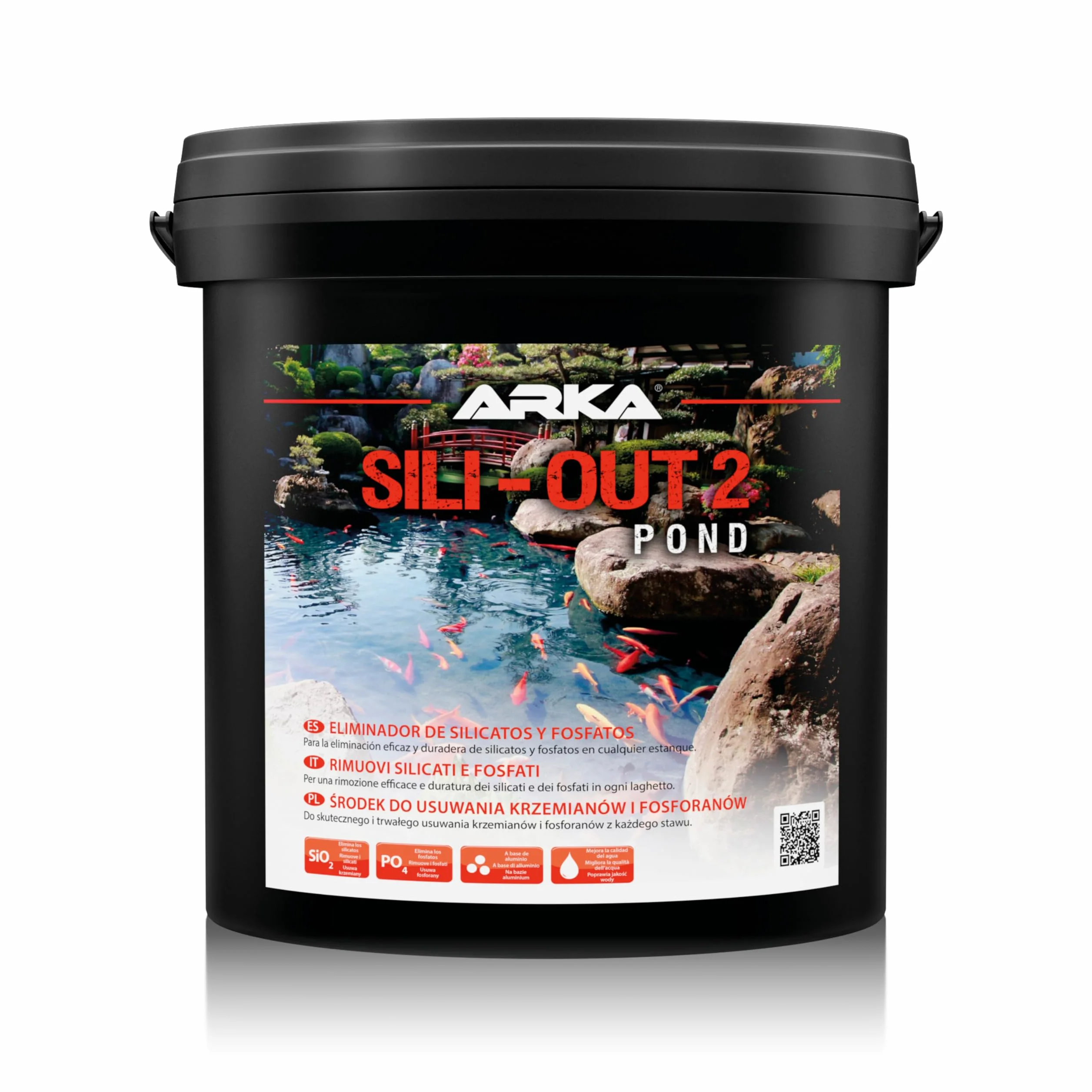 ARKA Pond Sili-Out 2-20 L - Potente assorbitore di silicati, rimuove efficacemente silicati, fosfati e altri inquinanti da qualsiasi laghetto da giardino, migliorando la qualità dell'acqua.