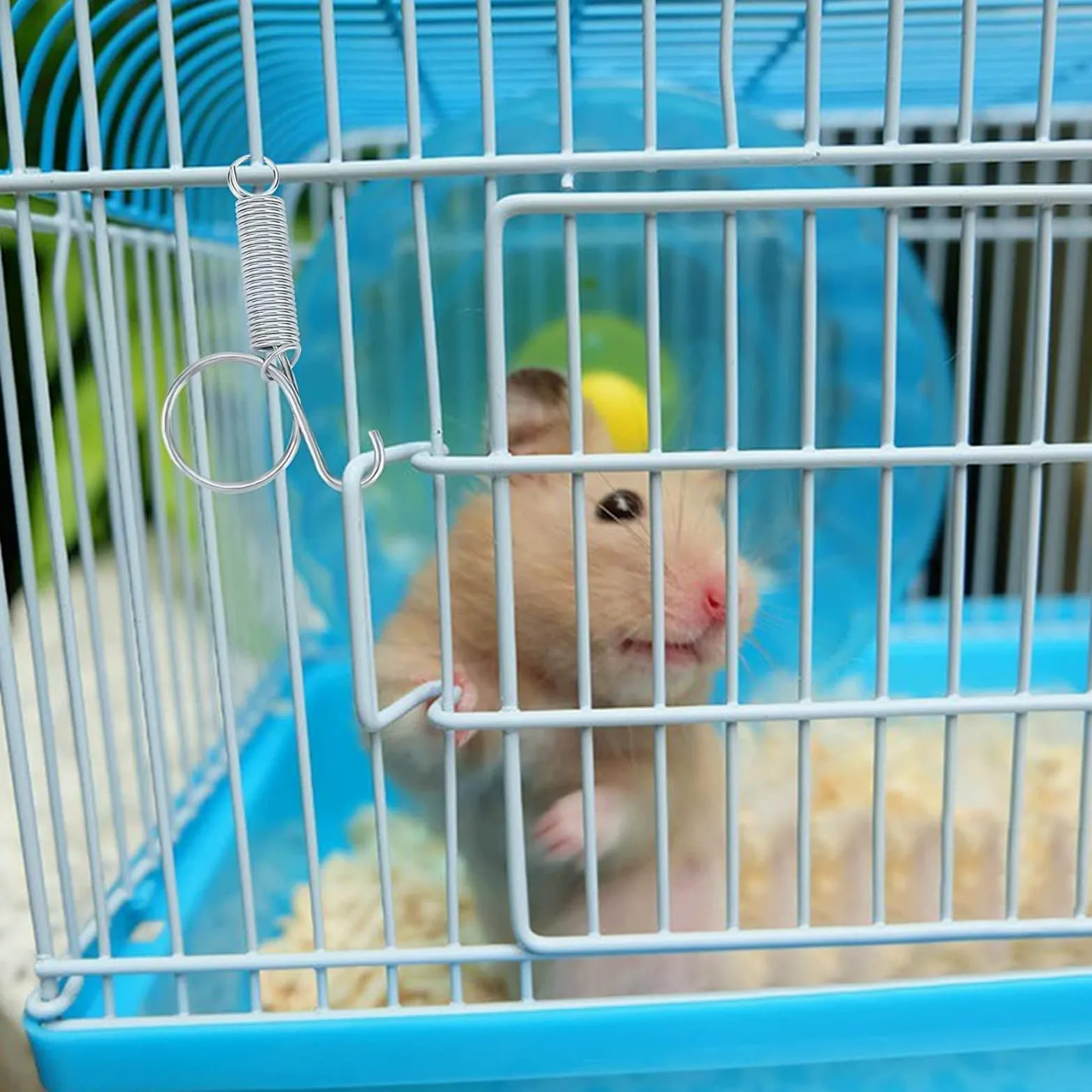 Gabbia per conigli, gancio a molla, gancio a molla, molla di blocco, barretta a gabbia per conigli, gatti e gabbie per cani, interni ed esterni