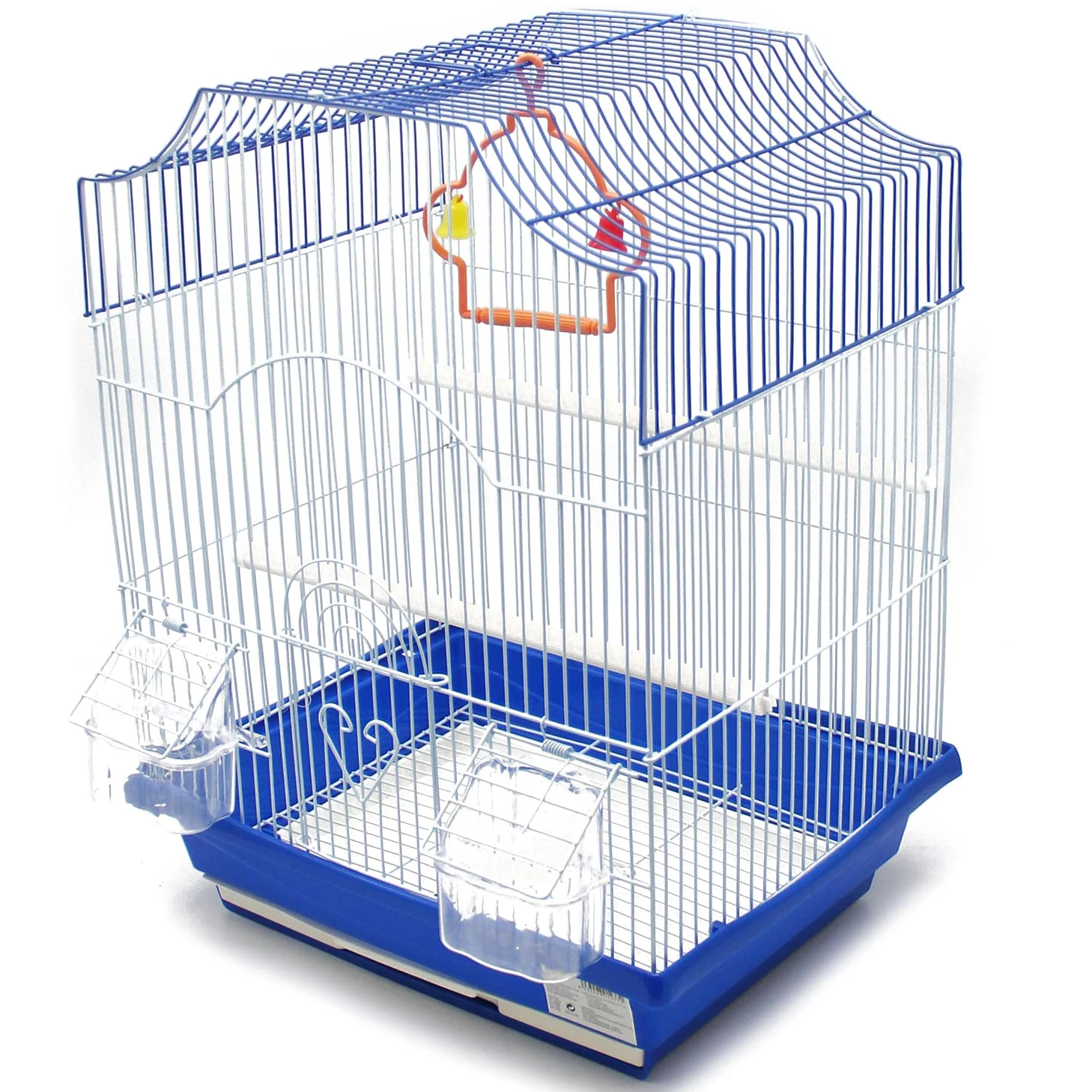 BPS Gabbia per uccelli in metallo con mangiatoia, bevitore oscillante, secchio per ponticello, colore inviato a caso (33 x 26 x 46 cm) BPS-1233