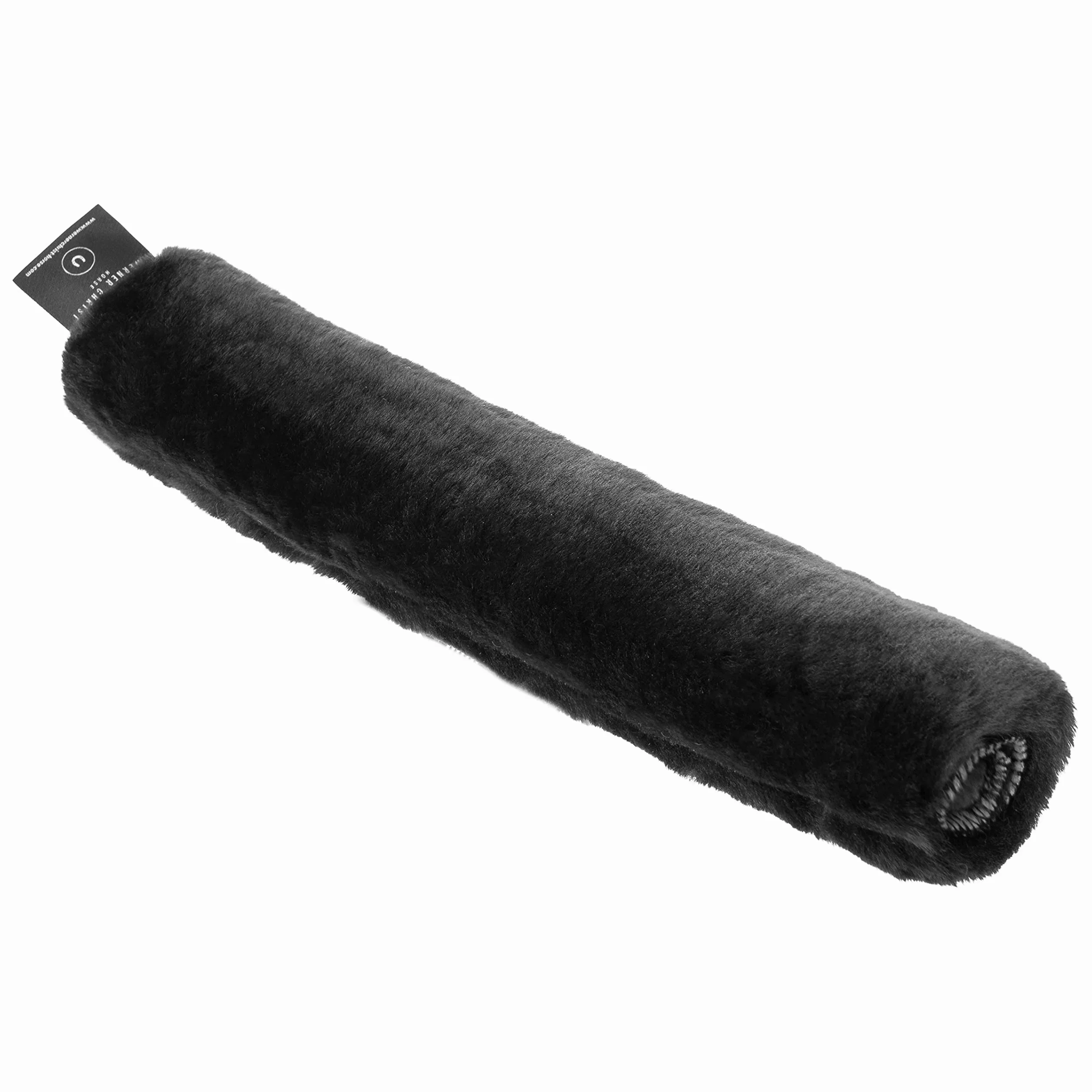 CHRIST Protezione per la nuca in Pelle di Agnello Protezione nuca per Cavalli in Pelle Naturale per Cavezza, Briglia, testiera, One Size (32 cm) – nei Colori Naturale, Antracite, Nero e Marrone