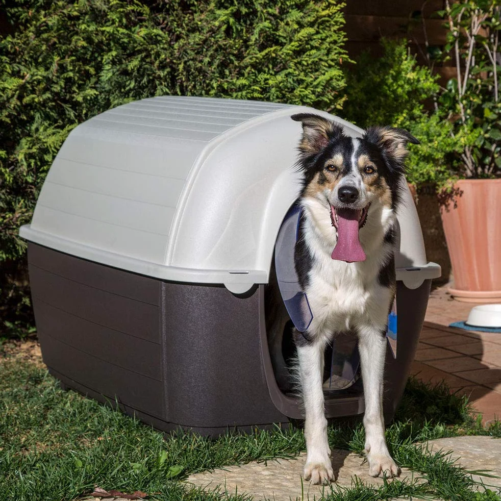 Ferplast Cuccia da Esterno per Cani Kenny 05 Casetta per Cani in Resina Termoplastica Resistente Urti e Raggi UV, Sistema di Drenaggio, Griglia per L'Aerazione, Smontabile, 70 X 100,6 X 70,5 cm