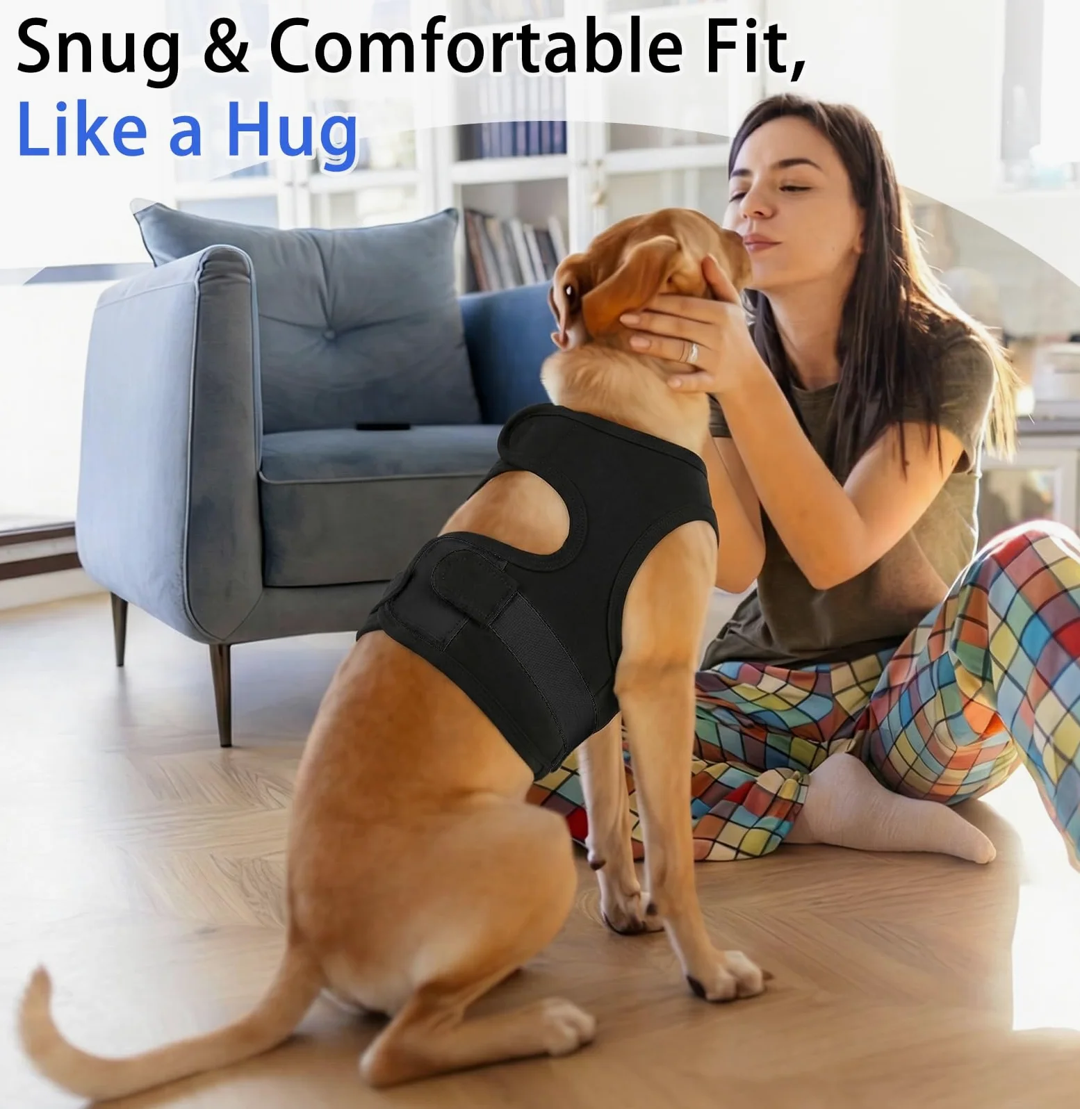MIGOHI Giacca per alleviare l'ansia del cane, maglia calmante traspirante per cani, morbida maglia a compressione per temporali, fuochi d'artificio, separazione, fascia calmante per l'ansia del cane