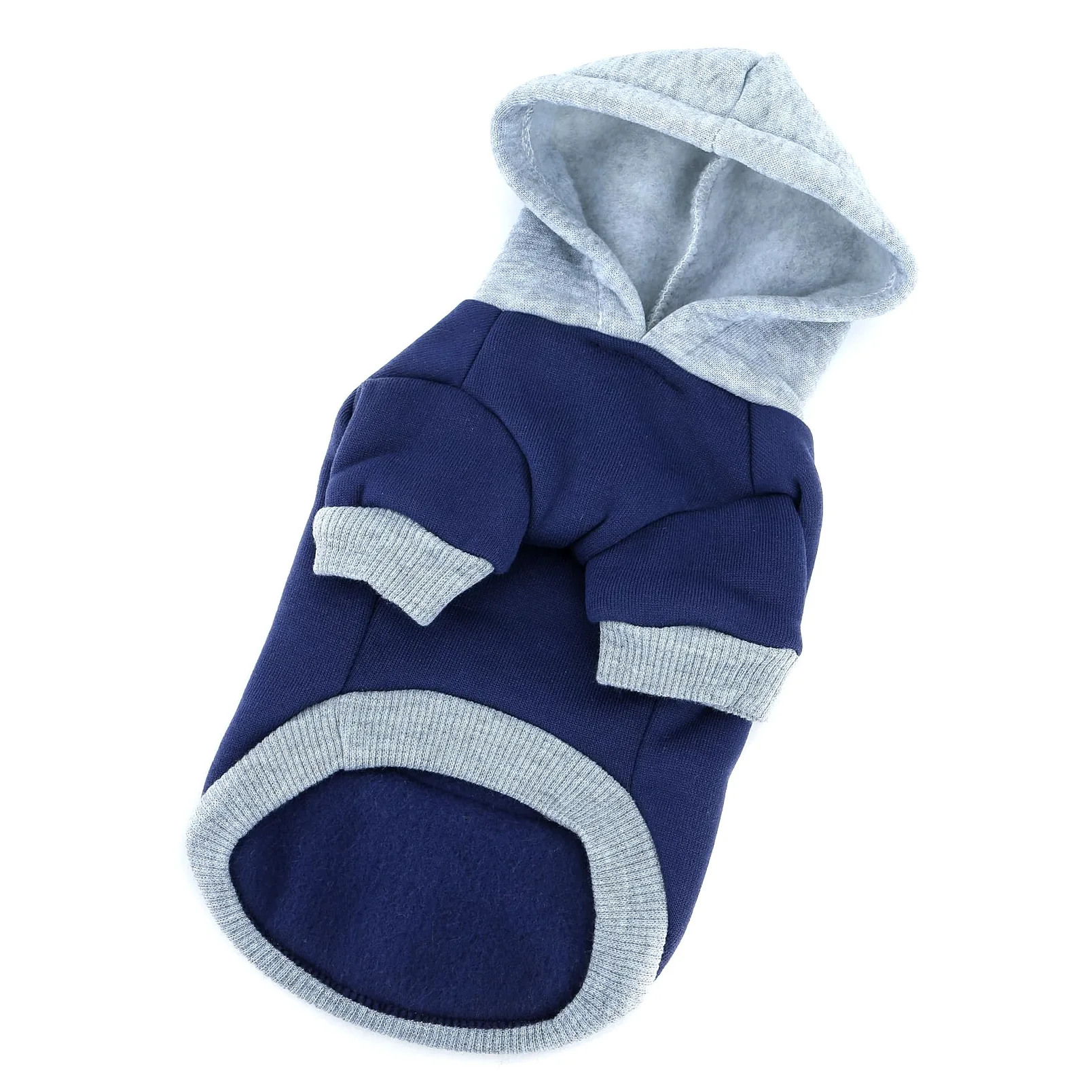 XHYRHTS Felpa con cappuccio in pile per cani con stampa simpatico cartone animato per razze Xsmall piccole, calda felpa pullover colorblock con anello a D, morbido abito invernale per cuccioli gattini