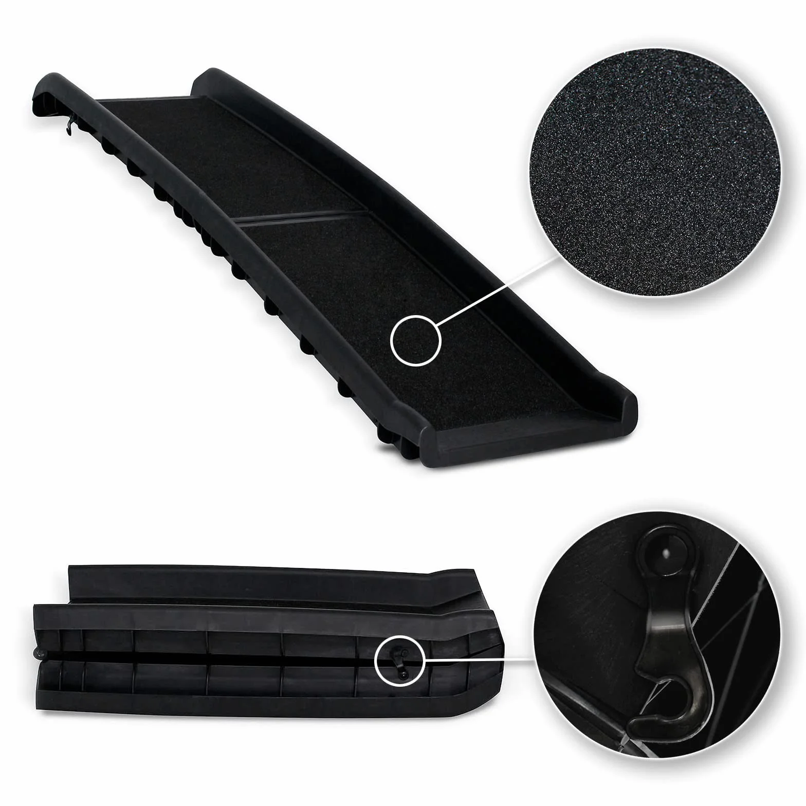 lionto Rampa per Cani Gradini per Cani Rampa per Auto Rampa per Bagagliaio per Animali domestici robusta 156x40 cm Nero