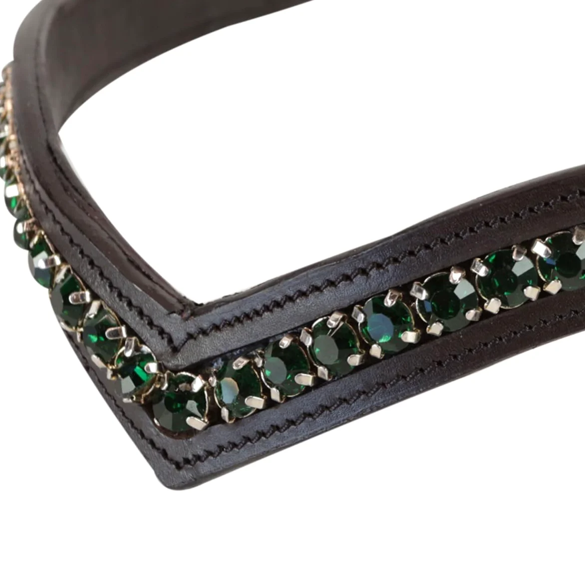 Frontalino Shaped Emerald con Bottone, Materiali Morbidi e Resistenti, Confortevole e Efficiente, Decorazioni di Pregio, Stile Unico