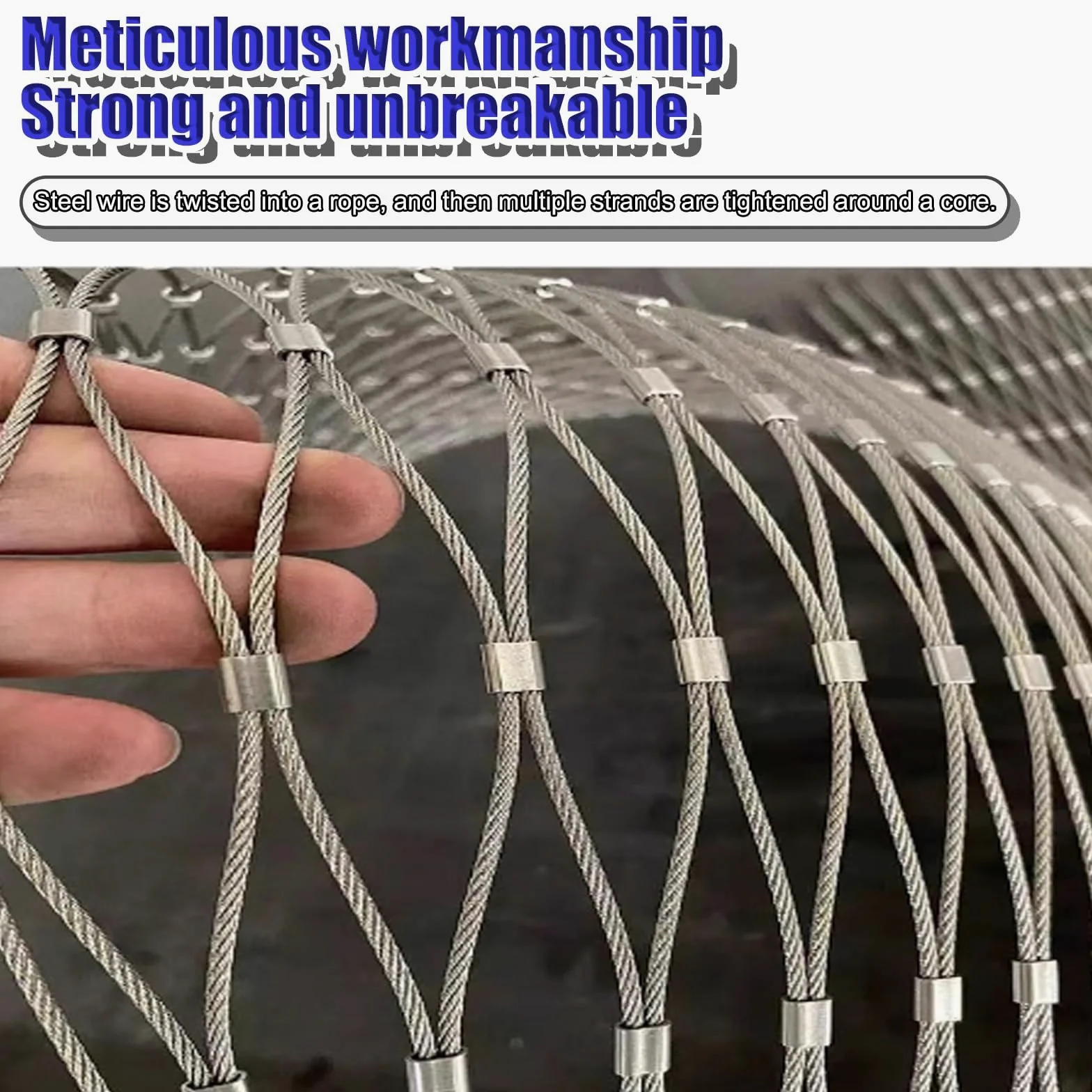 Rete di sicurezza flessibile in metallo resistente, griglia di sicurezza multiuso, per balconi e scale, 6 x 0,7 m, pannello di protezione per animali domestici e bambini, soluzione di sicurezza
