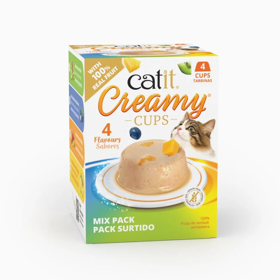Gatti Catit Creamy Cups, Assortito, 4 x 25 g