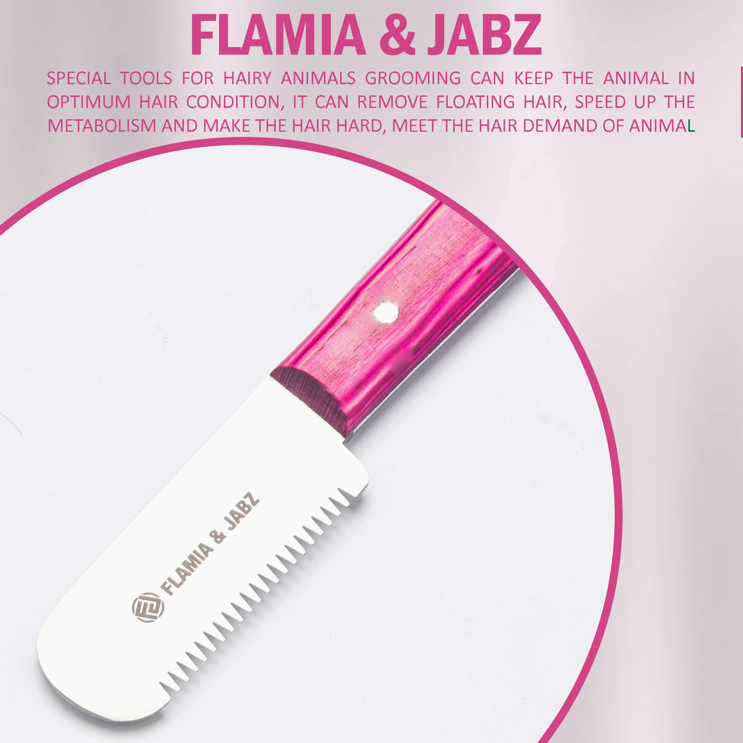 FJ Professional - Coltello spelafili per destrorsi, lama da 7,6 cm (acciaio inox) (grossolano, rosa)